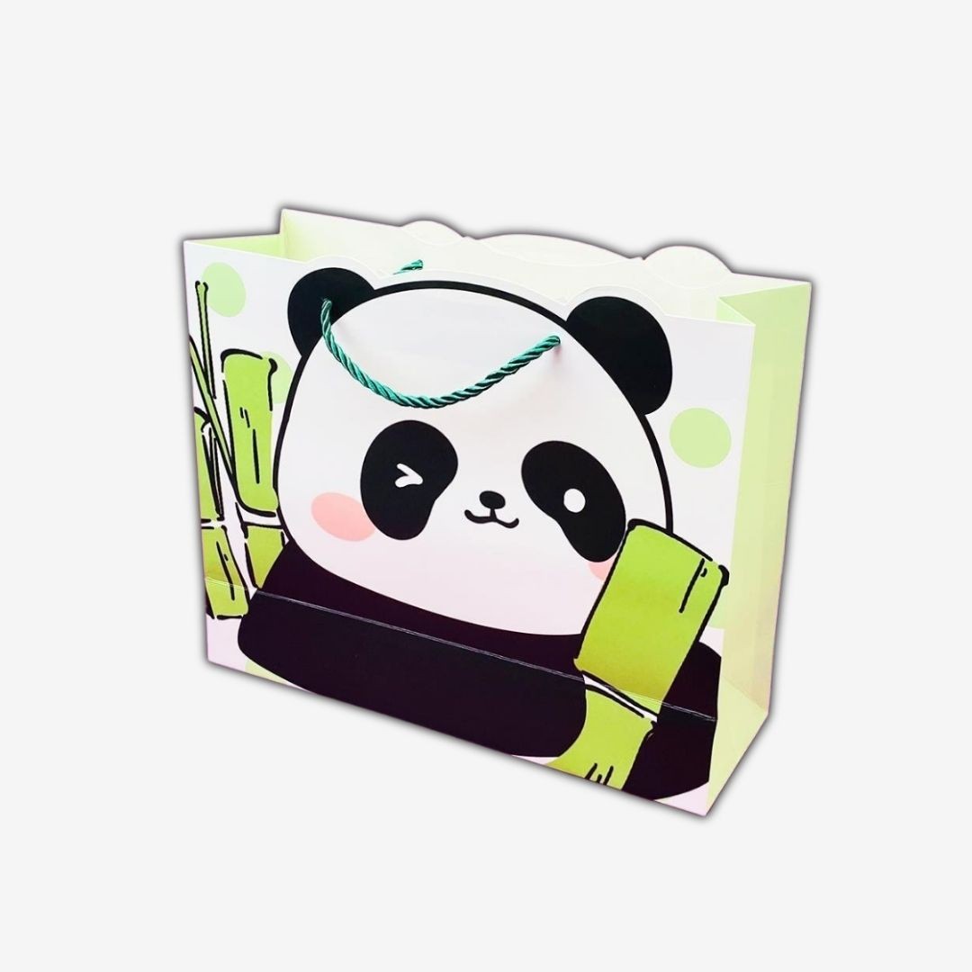 Şekilli Panda Tasarımlı Karton Çanta 20x24,5 Cm