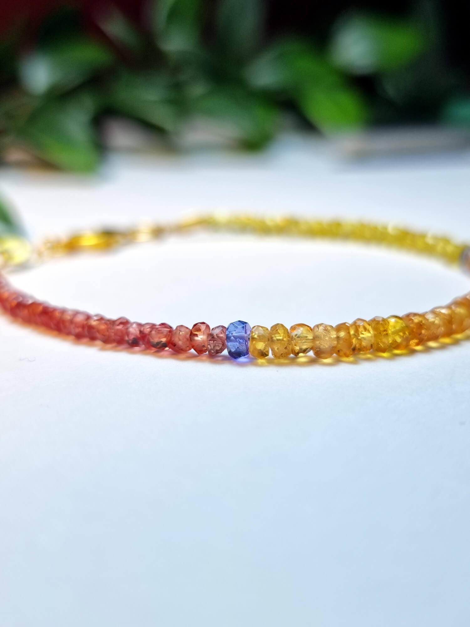 Sarı Nar Çiçeği Turuncu Safir Tanzanit Mücevher Bileklik