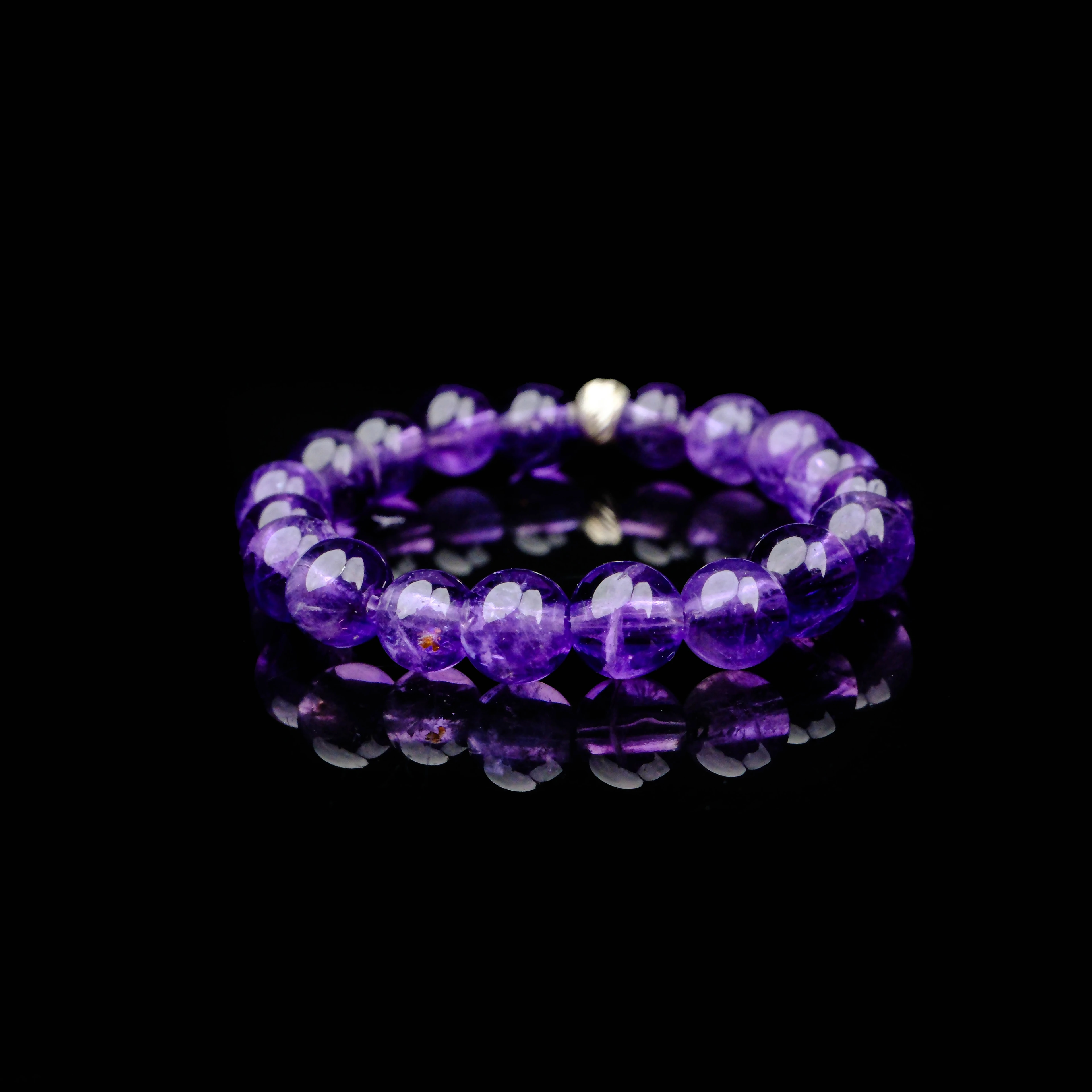 Ametist Kadın Yüzük Esnek Misinalı Garantili DoğalTaş 925Ayar Gümüş Aparat