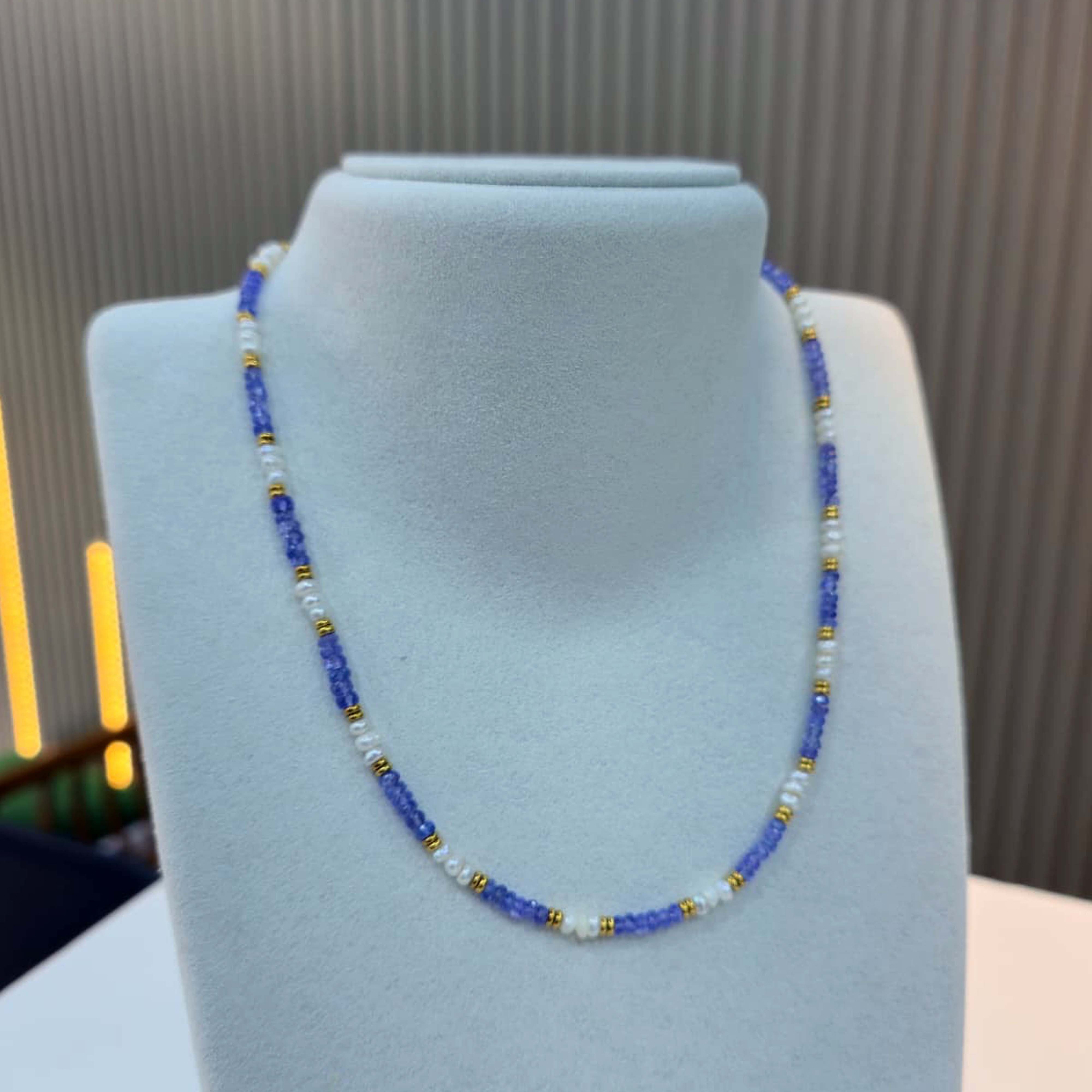 İnci Tanzanit 925 ayar Gümüş Kolye