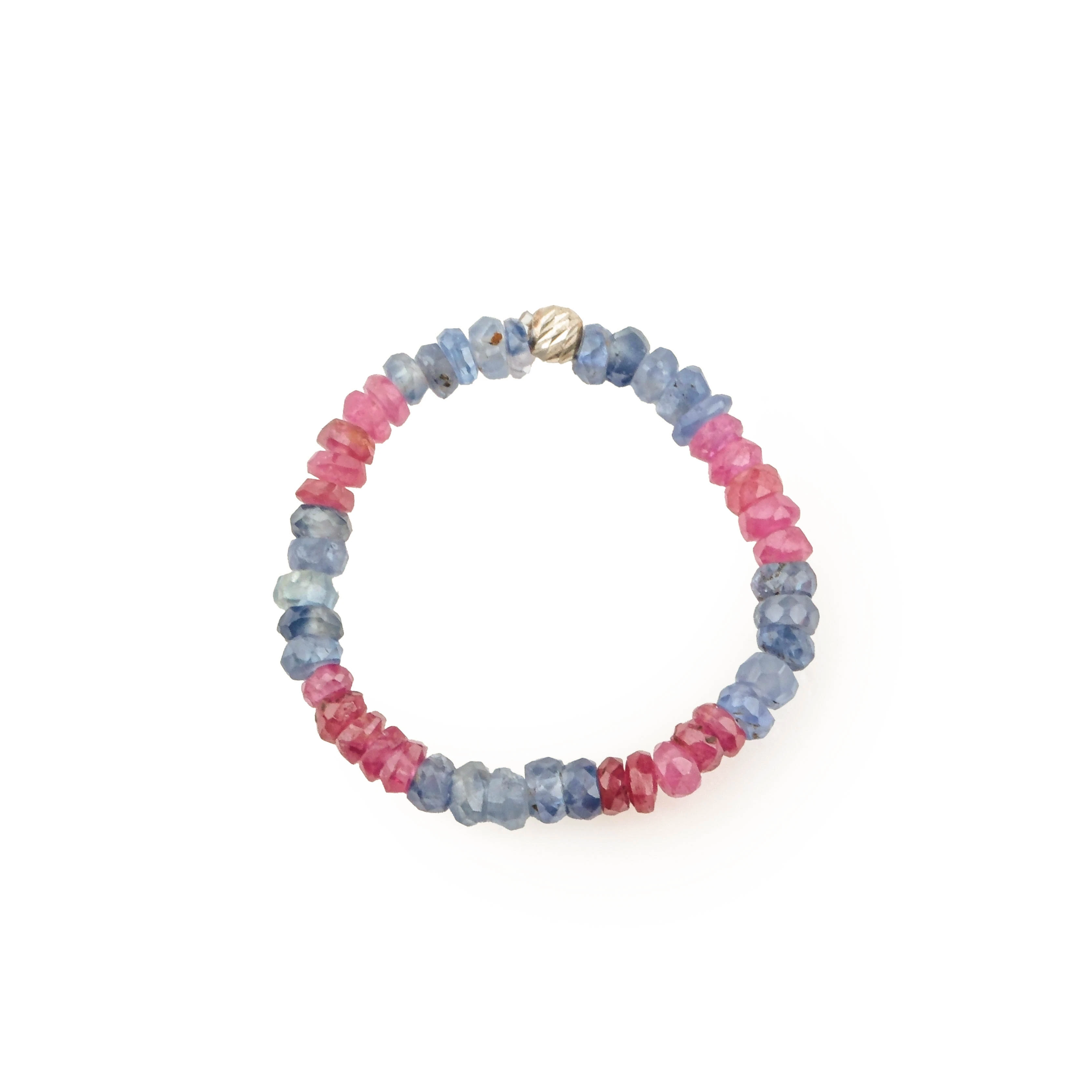 Yakut-Safir Esnek Misinalı Yüzük Garantili DoğalTaş 925Ayar Gümüş Aparat