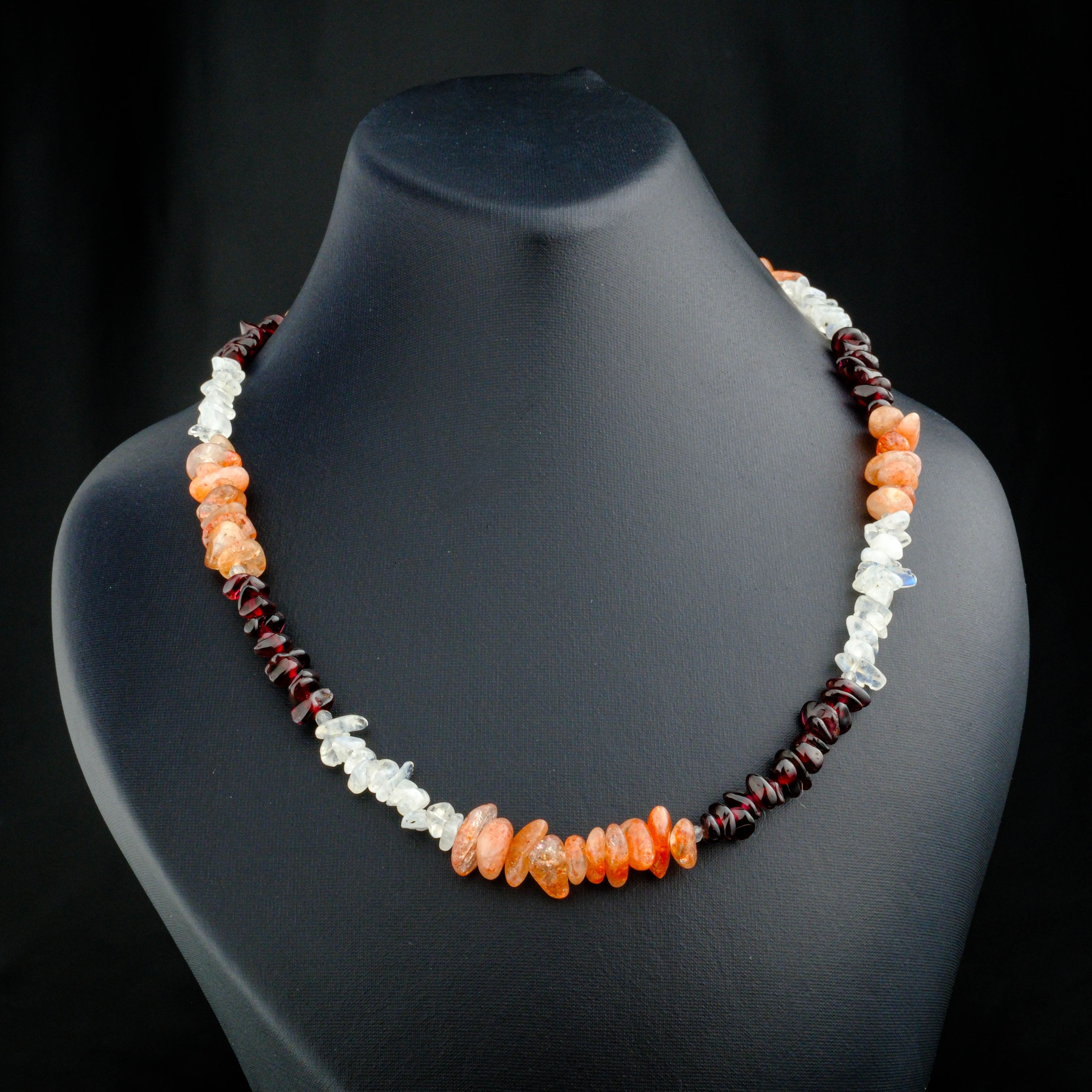 Garnet,Güneştaşı,Aytaşı Kolye %100 Garantili DoğalTaş