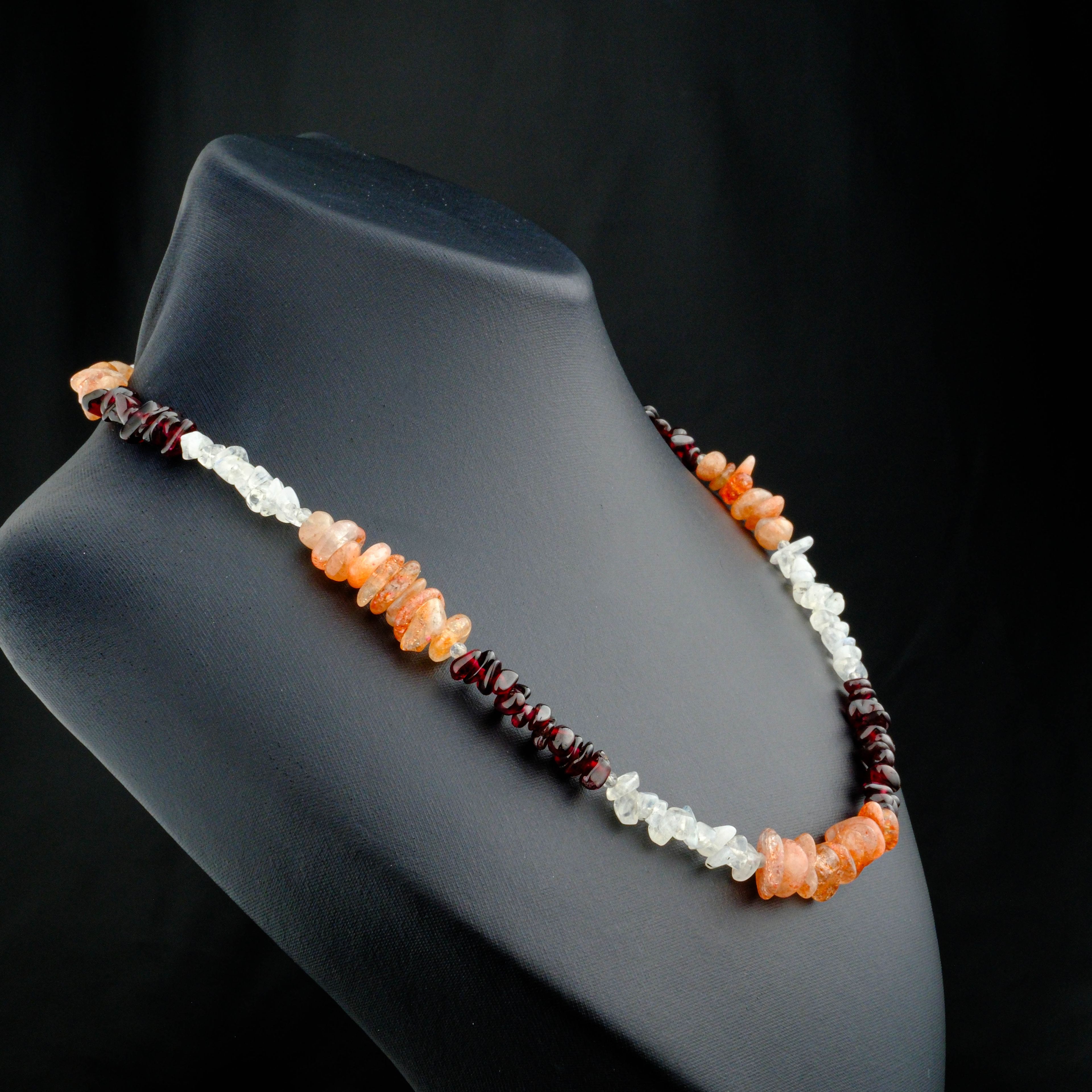 Garnet,Güneştaşı,Aytaşı Kolye %100 Garantili DoğalTaş