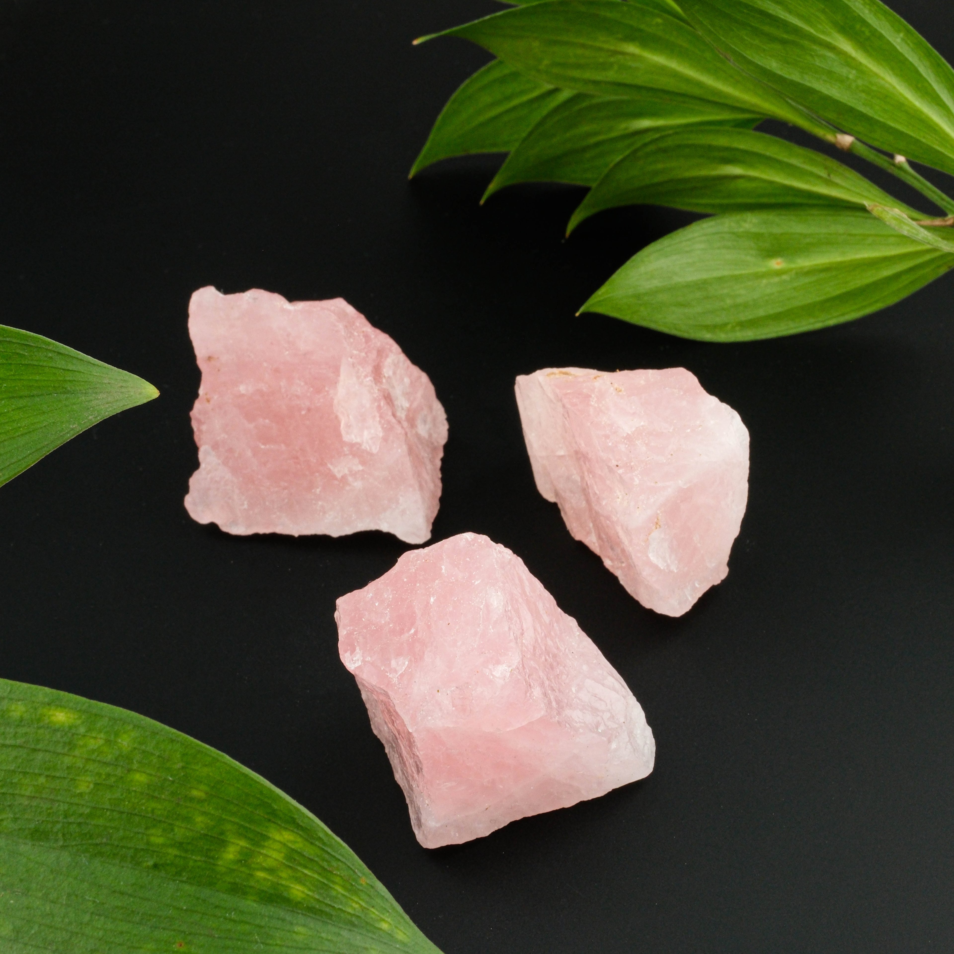 Pembe Kuvars 3 Adet Ham Parça %100 Garantili DoğalTaş