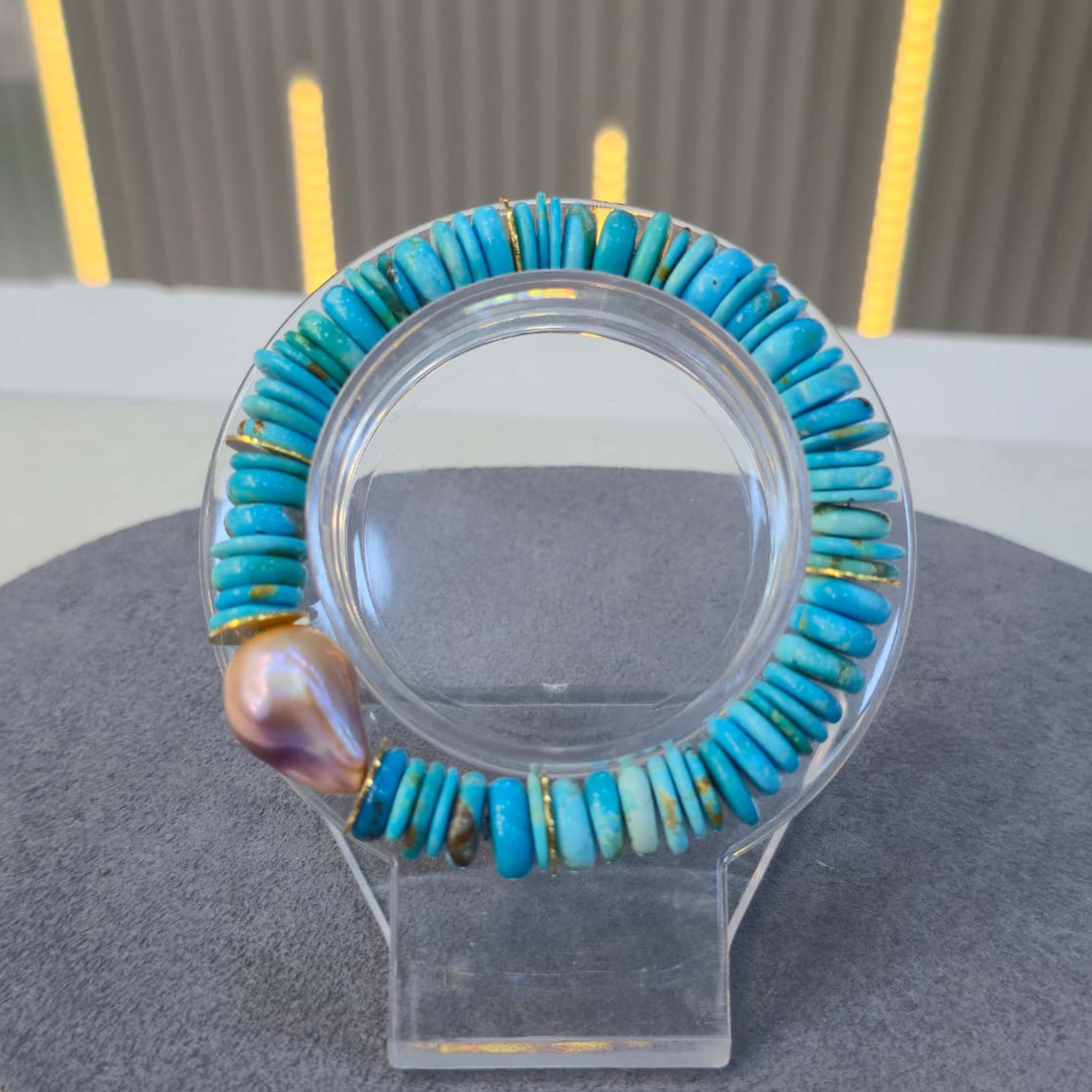 Orijinal Okyanus Tahiti İncisi ve İran Nişabur Turkuazı