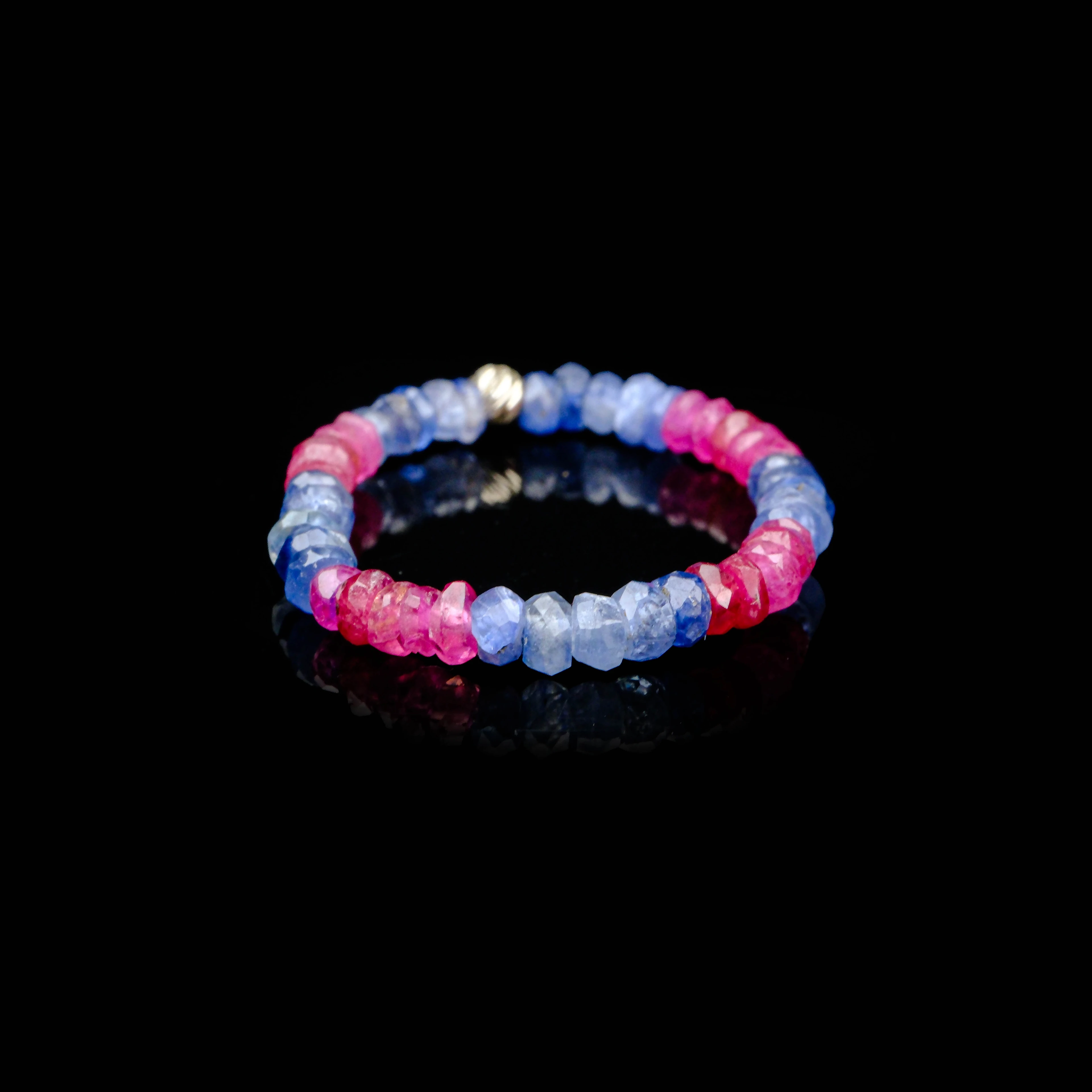 Yakut-Safir Esnek Misinalı Yüzük Garantili DoğalTaş 925Ayar Gümüş Aparat