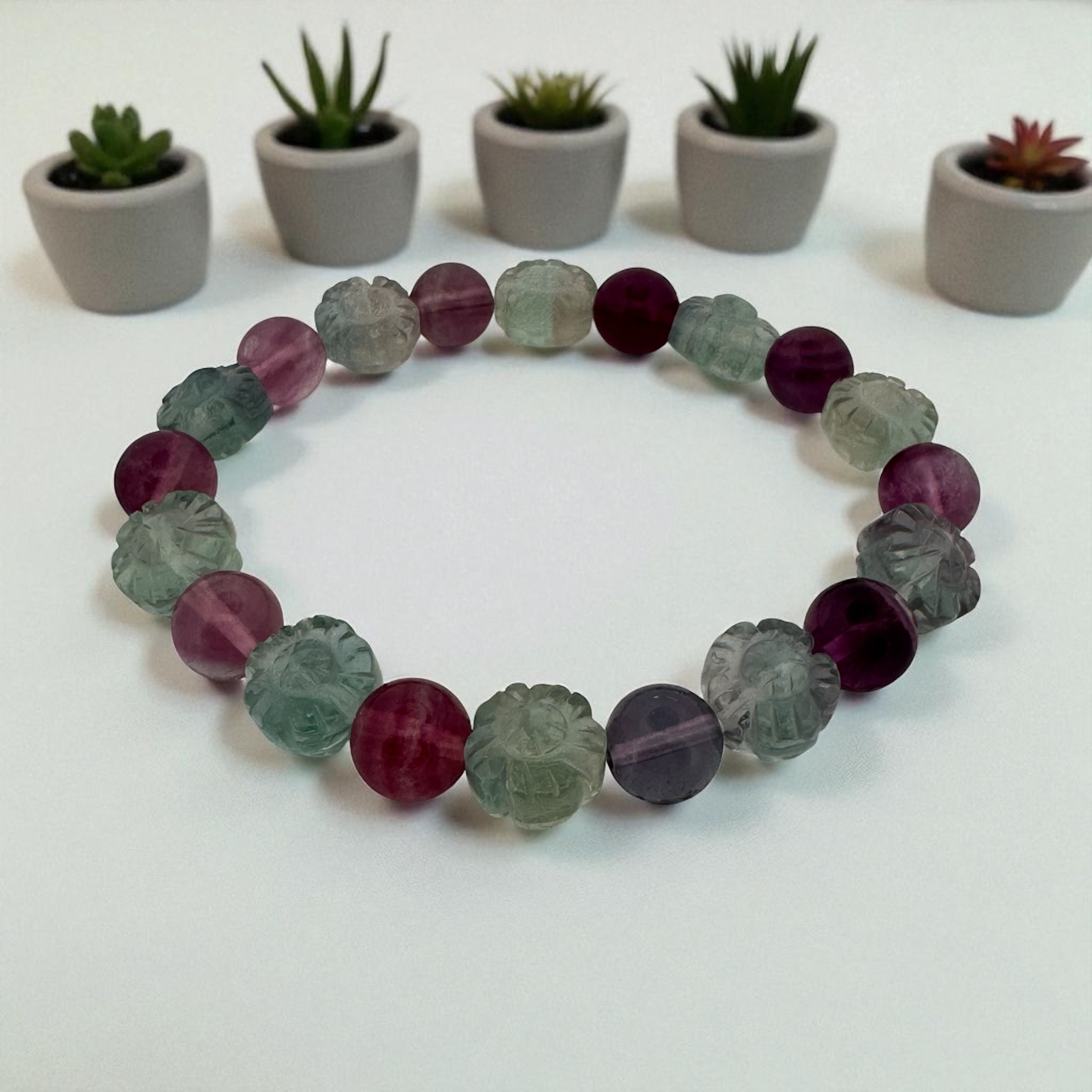 DoğalTaş Bileklik Florit %100 Garantili