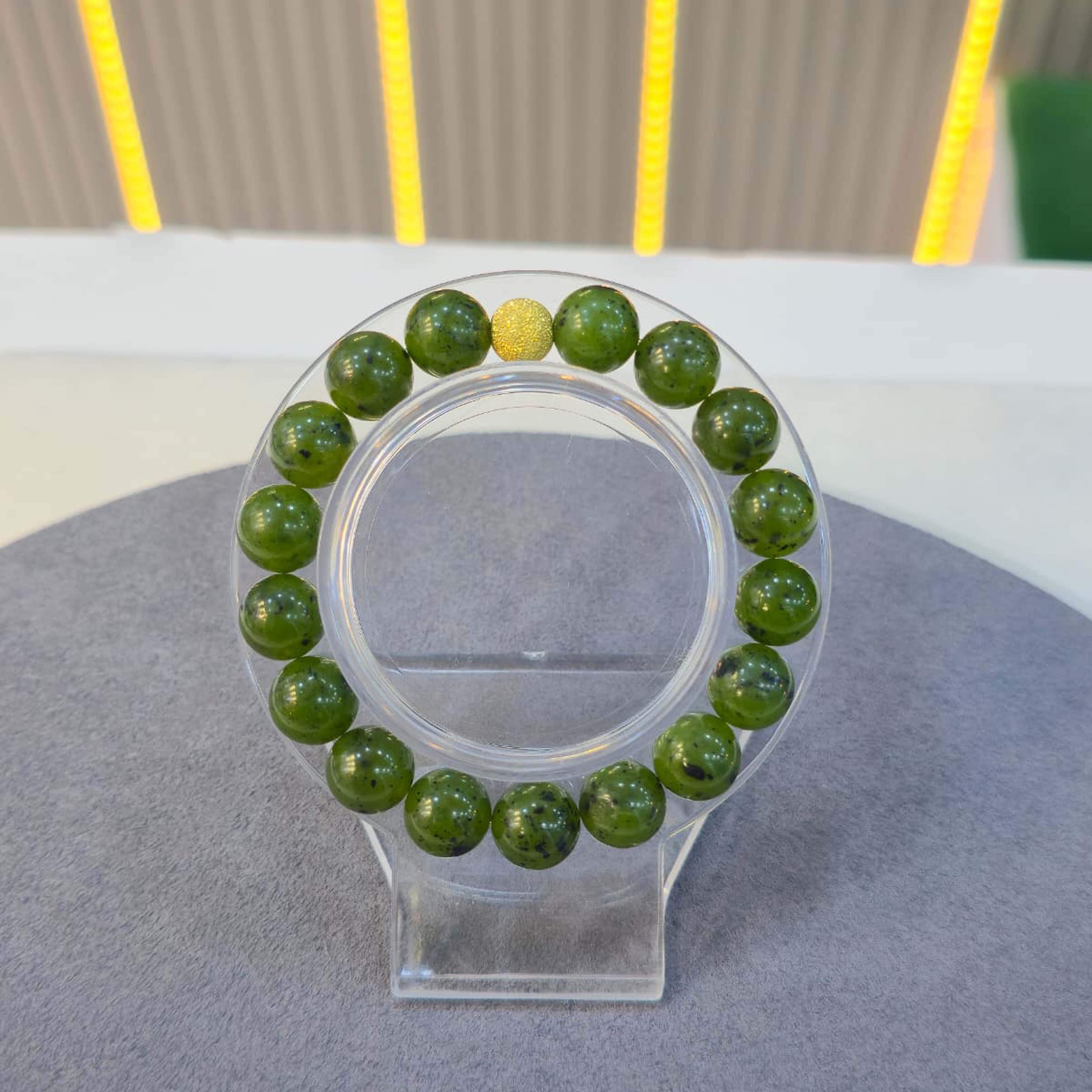 Siyah Tanecikli Kanada Yeşimi Bileklik