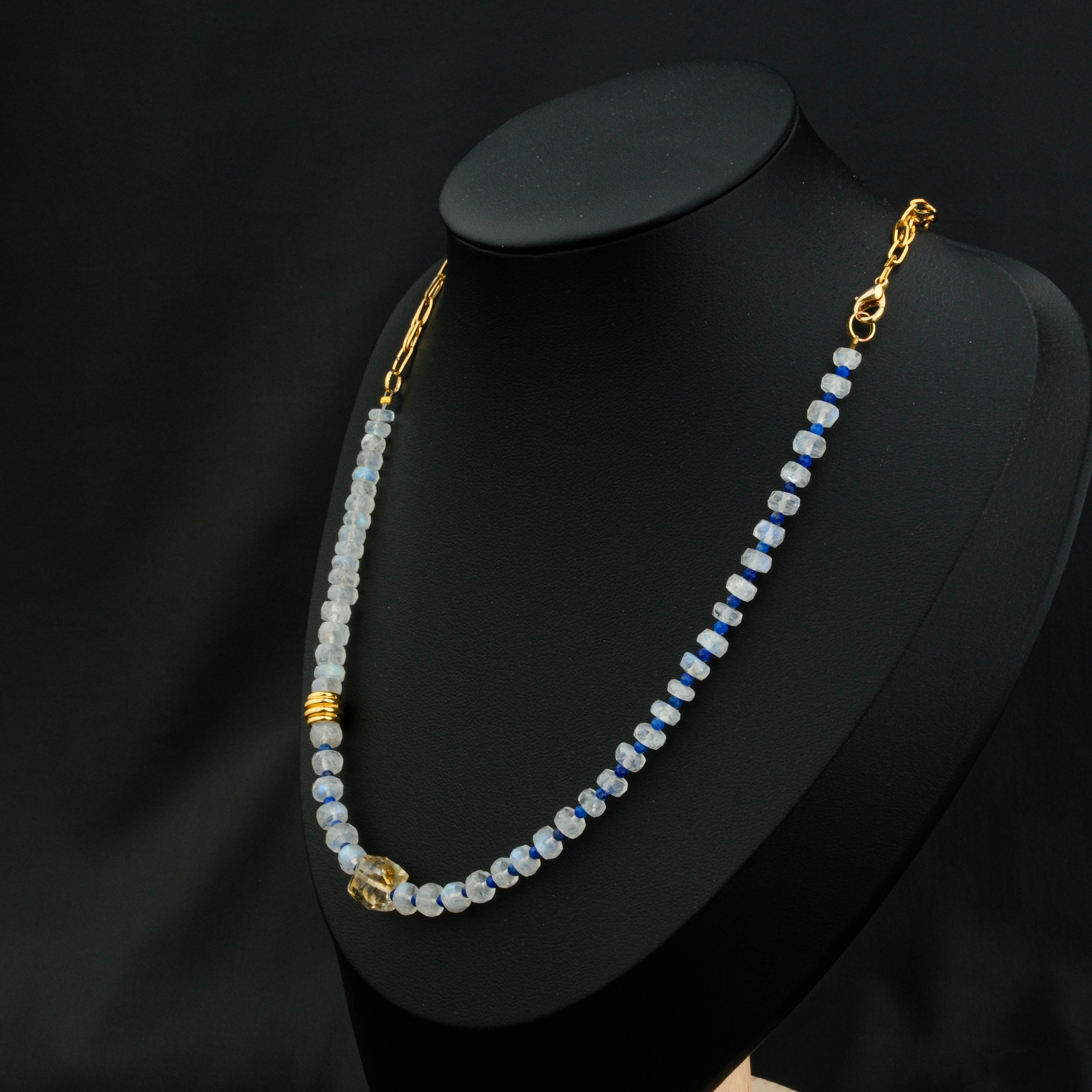 Aytaşı-Lapis-Sitrin Kolye %100 Garantili DoğalTaş 