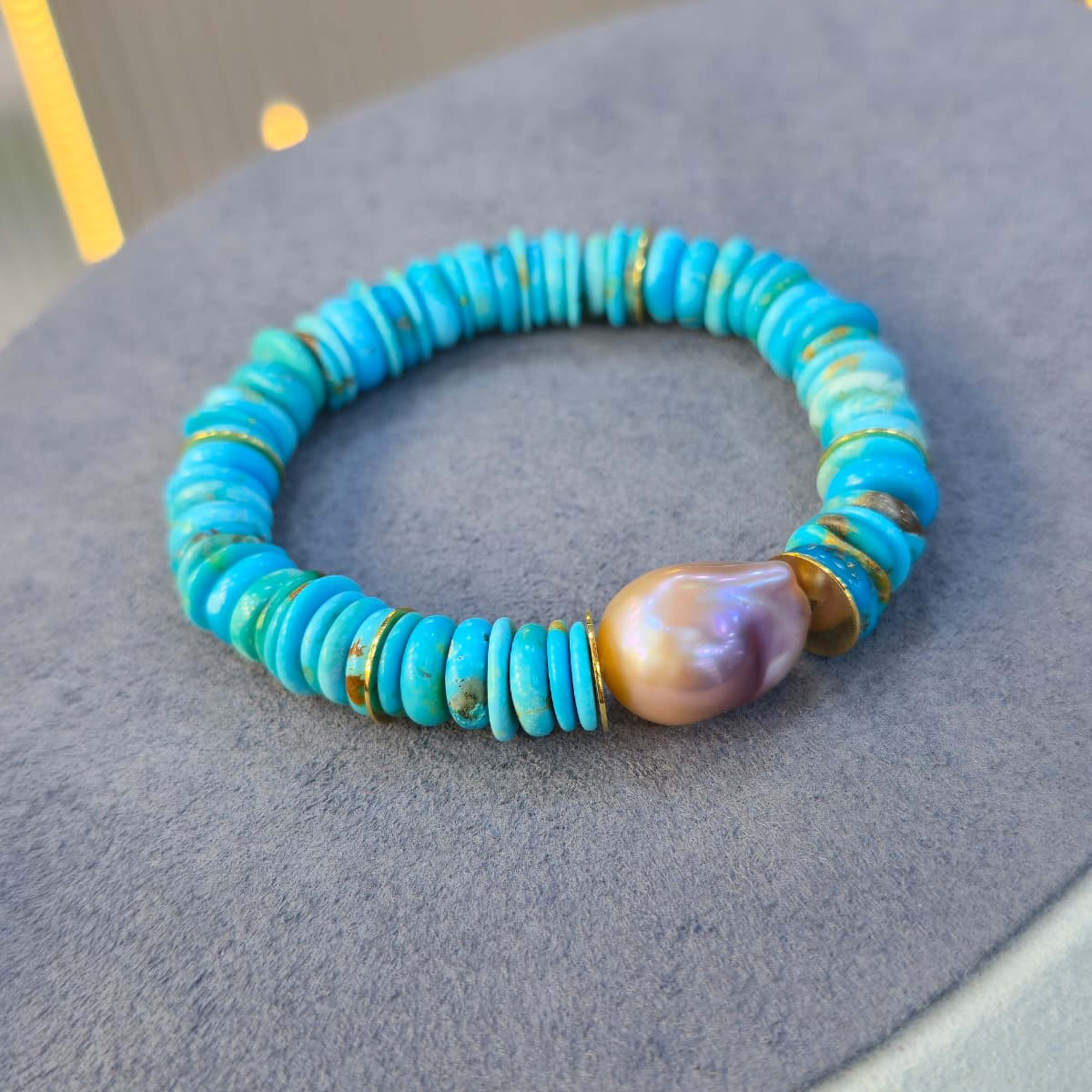 Orijinal Okyanus Tahiti İncisi ve İran Nişabur Turkuazı