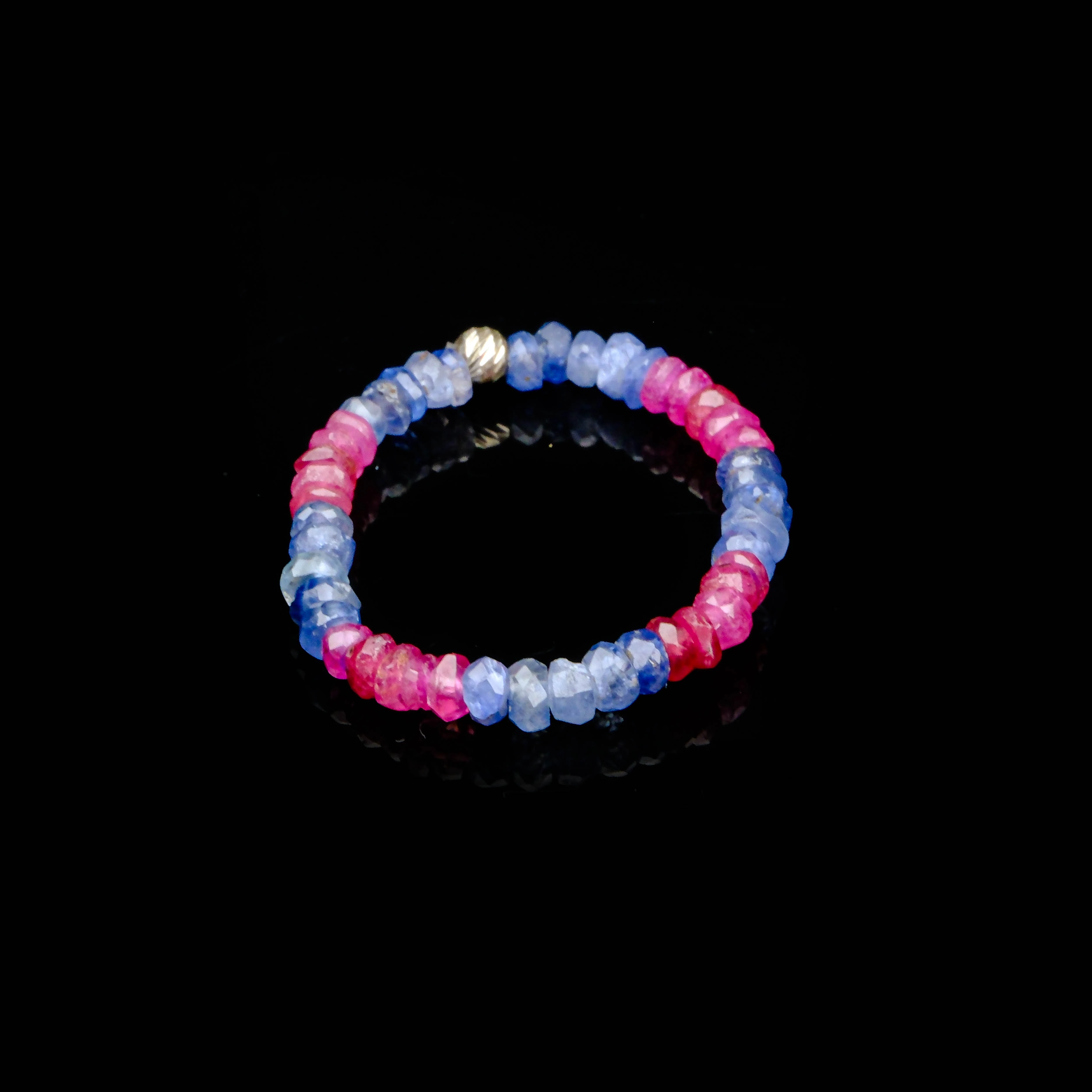 Yakut-Safir Esnek Misinalı Yüzük Garantili DoğalTaş 925Ayar Gümüş Aparat