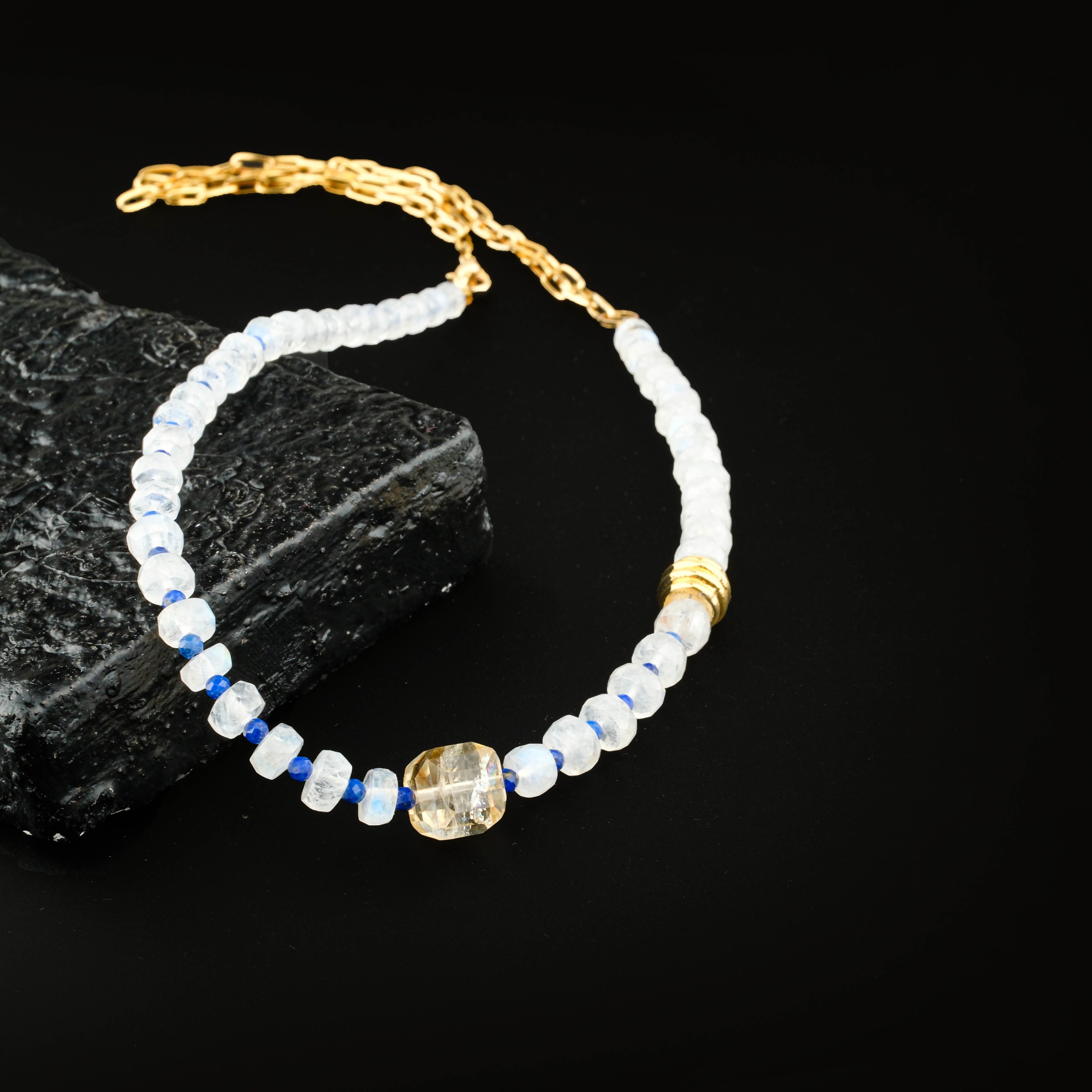 Aytaşı-Lapis-Sitrin Kolye %100 Garantili DoğalTaş 