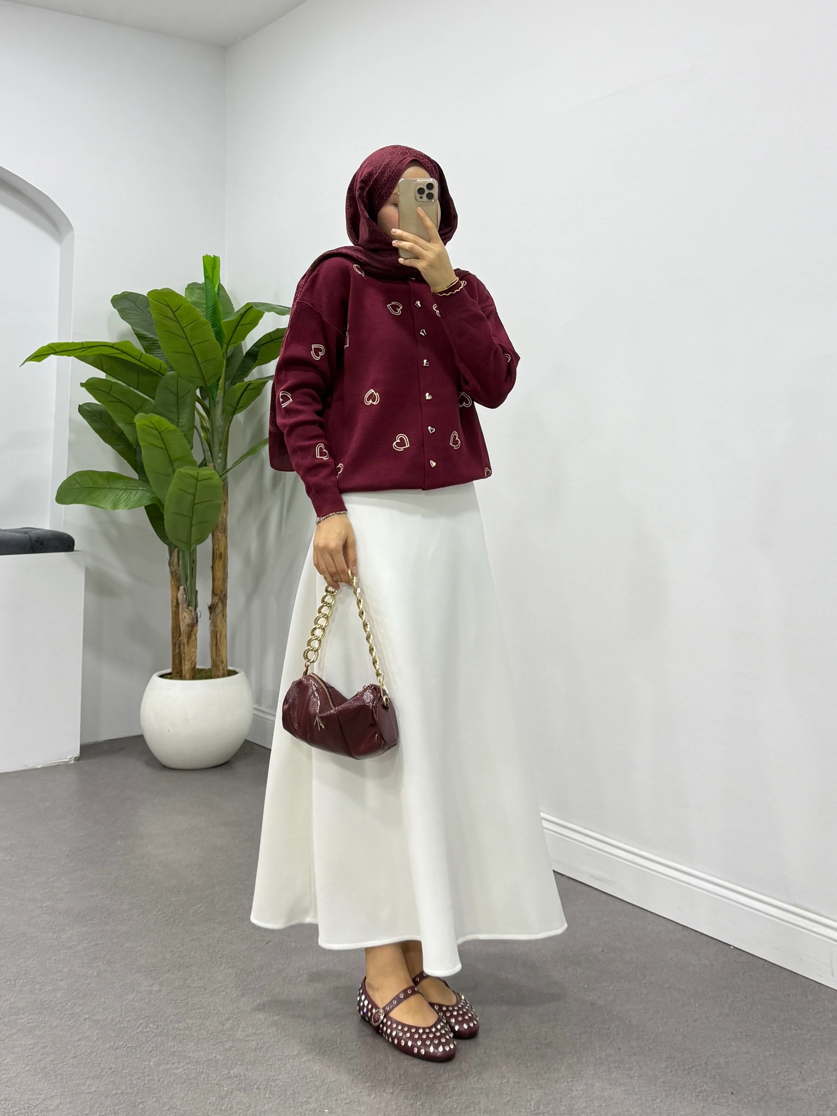 Şevval Hırka Bordo 