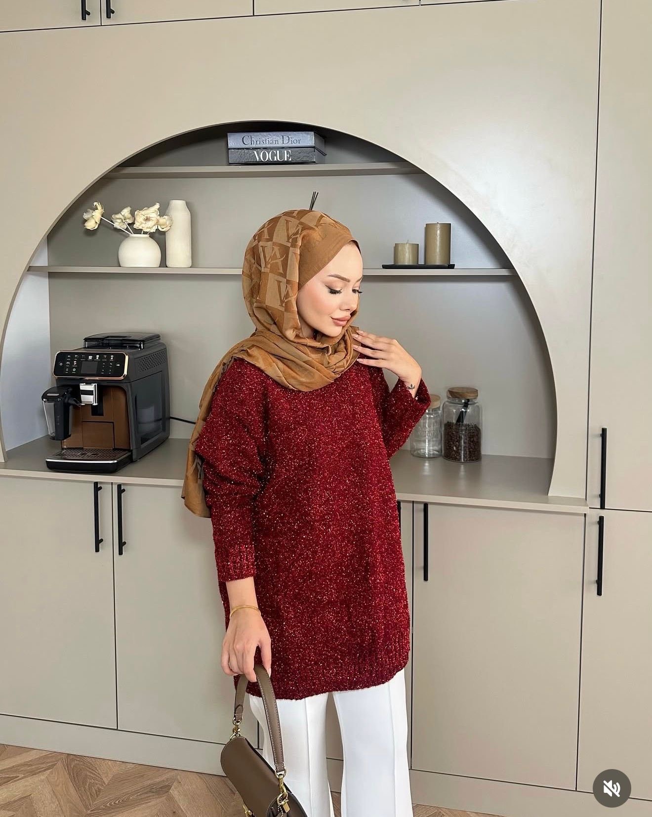 Simli Tunik Bordo
