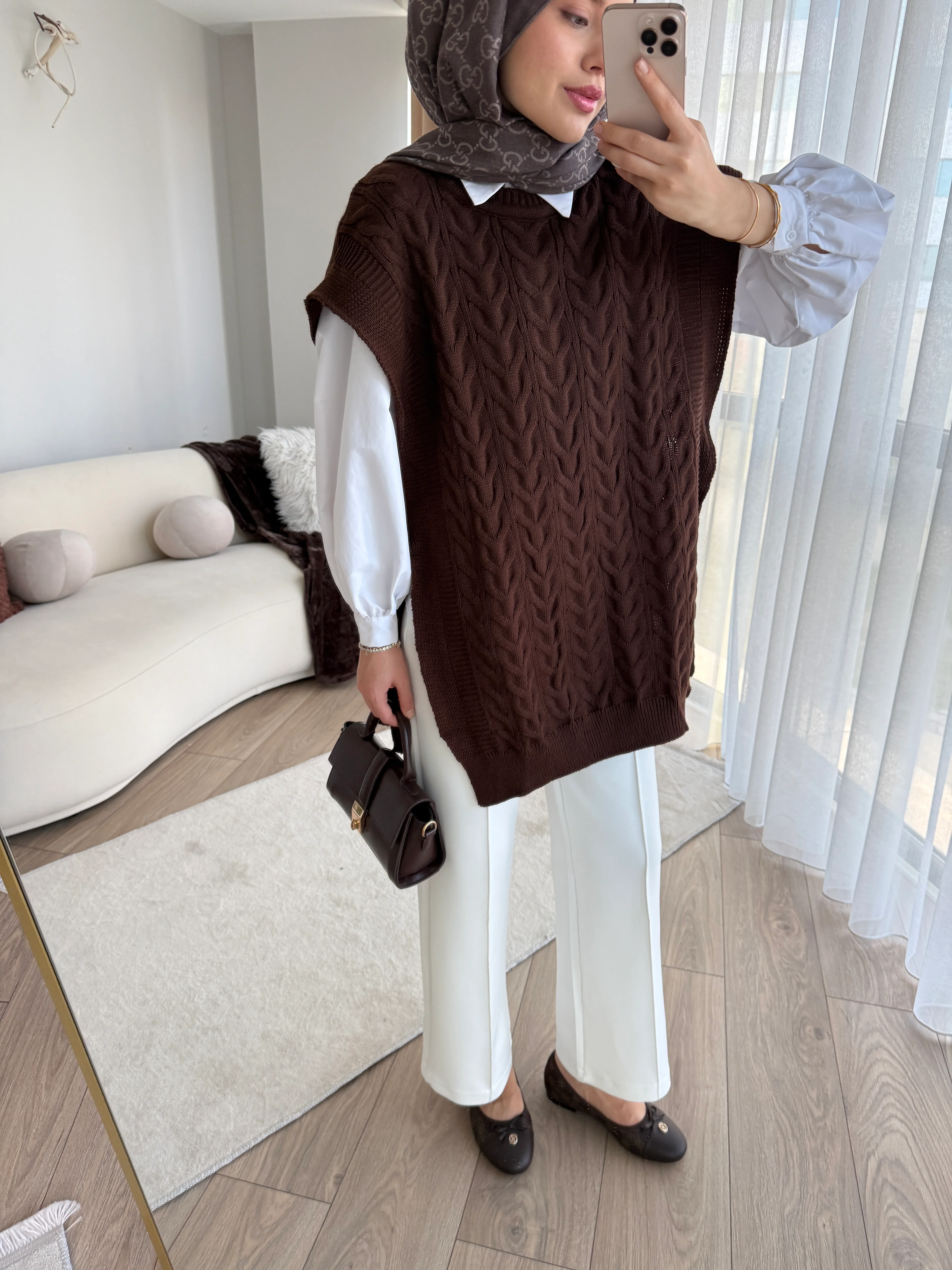 Özge Süveter Kahve 