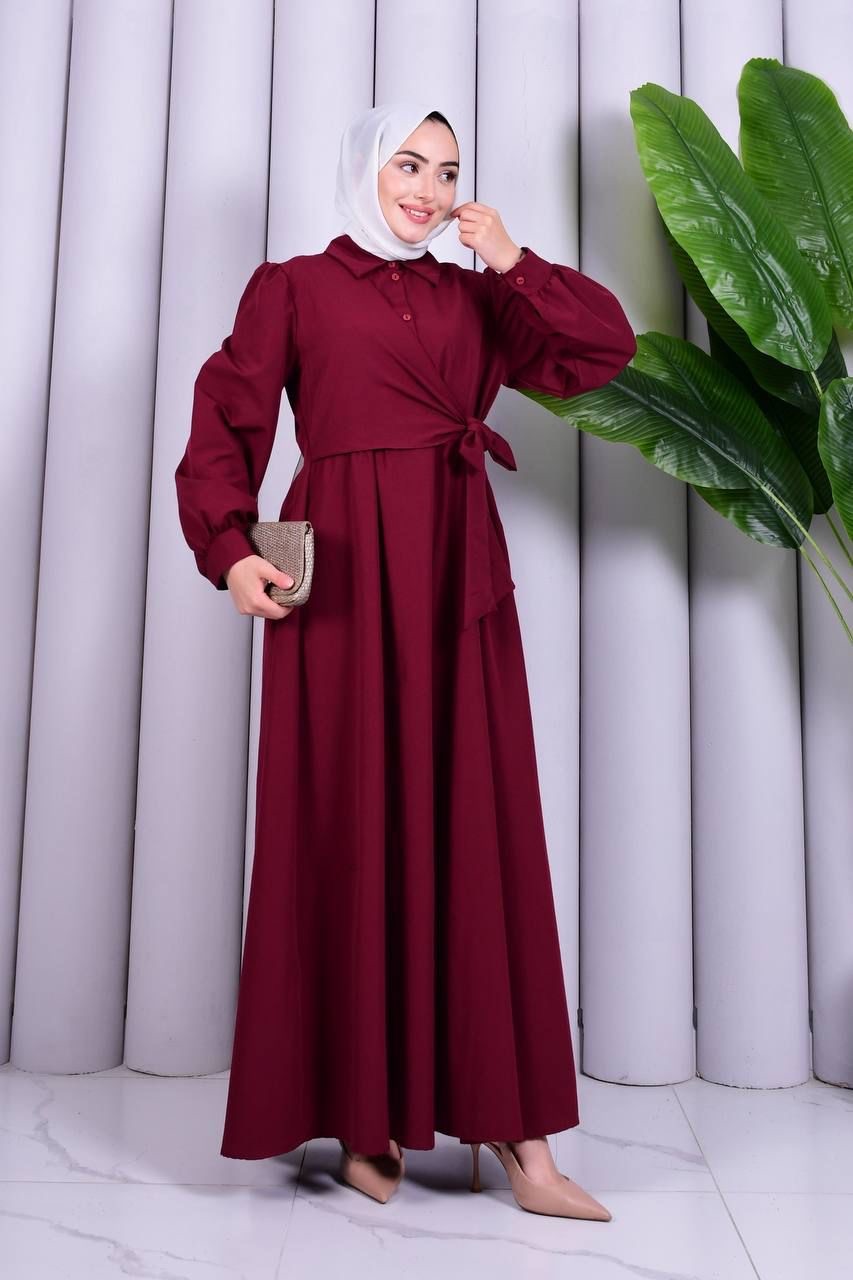 Bordo Yağmur Elbise