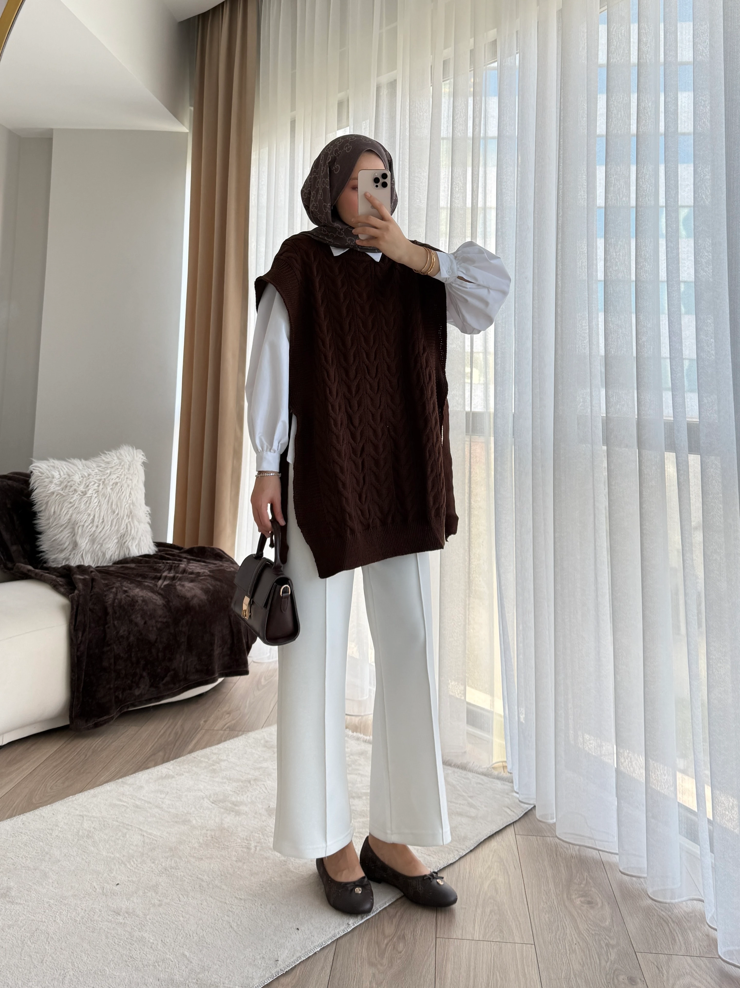 Özge Süveter Kahve 