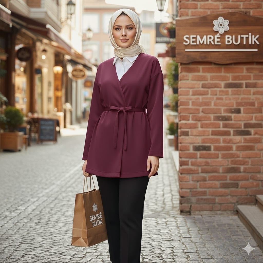 Sümbül Kimono Bordo 