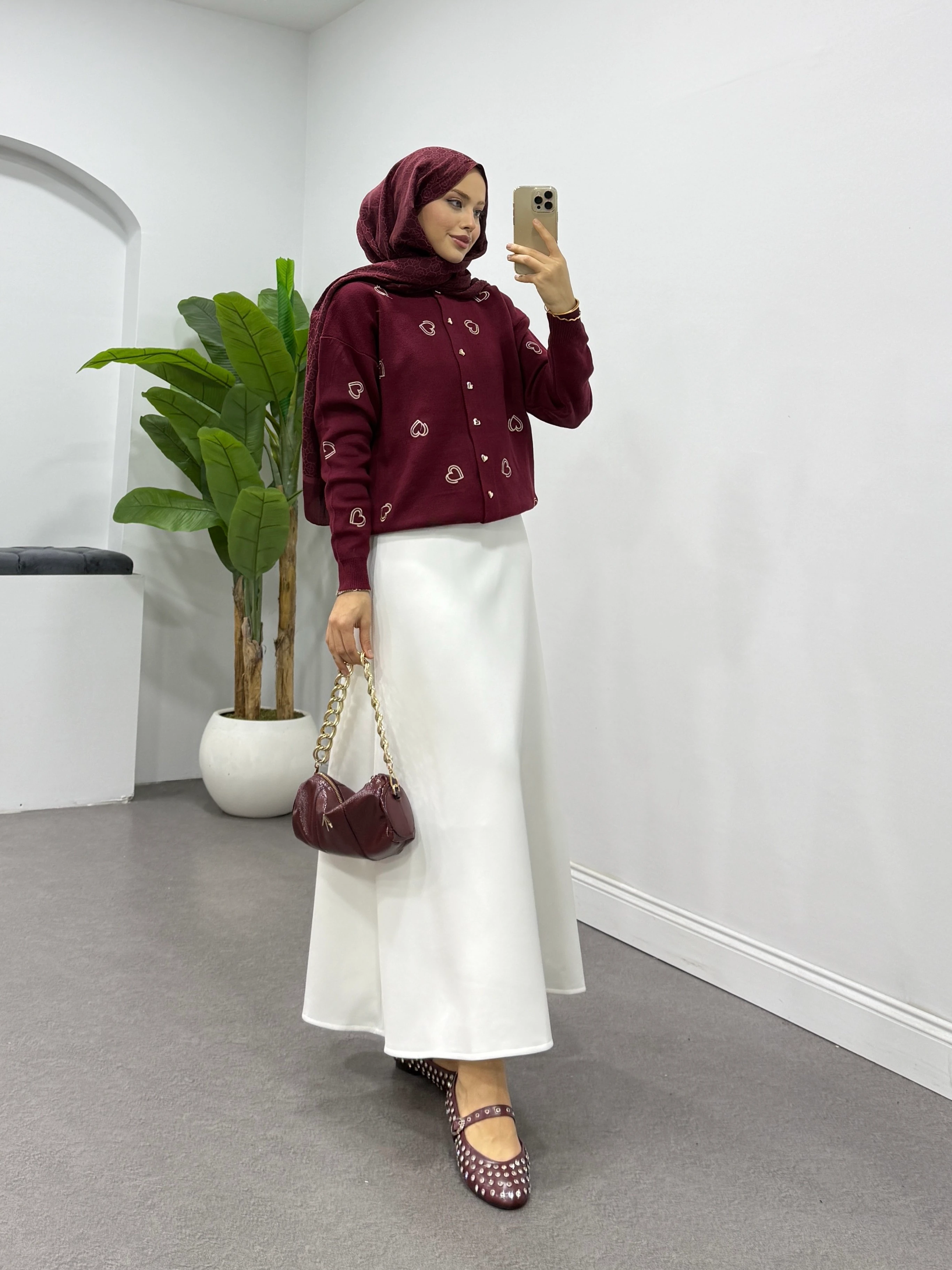 Şevval Hırka Bordo 