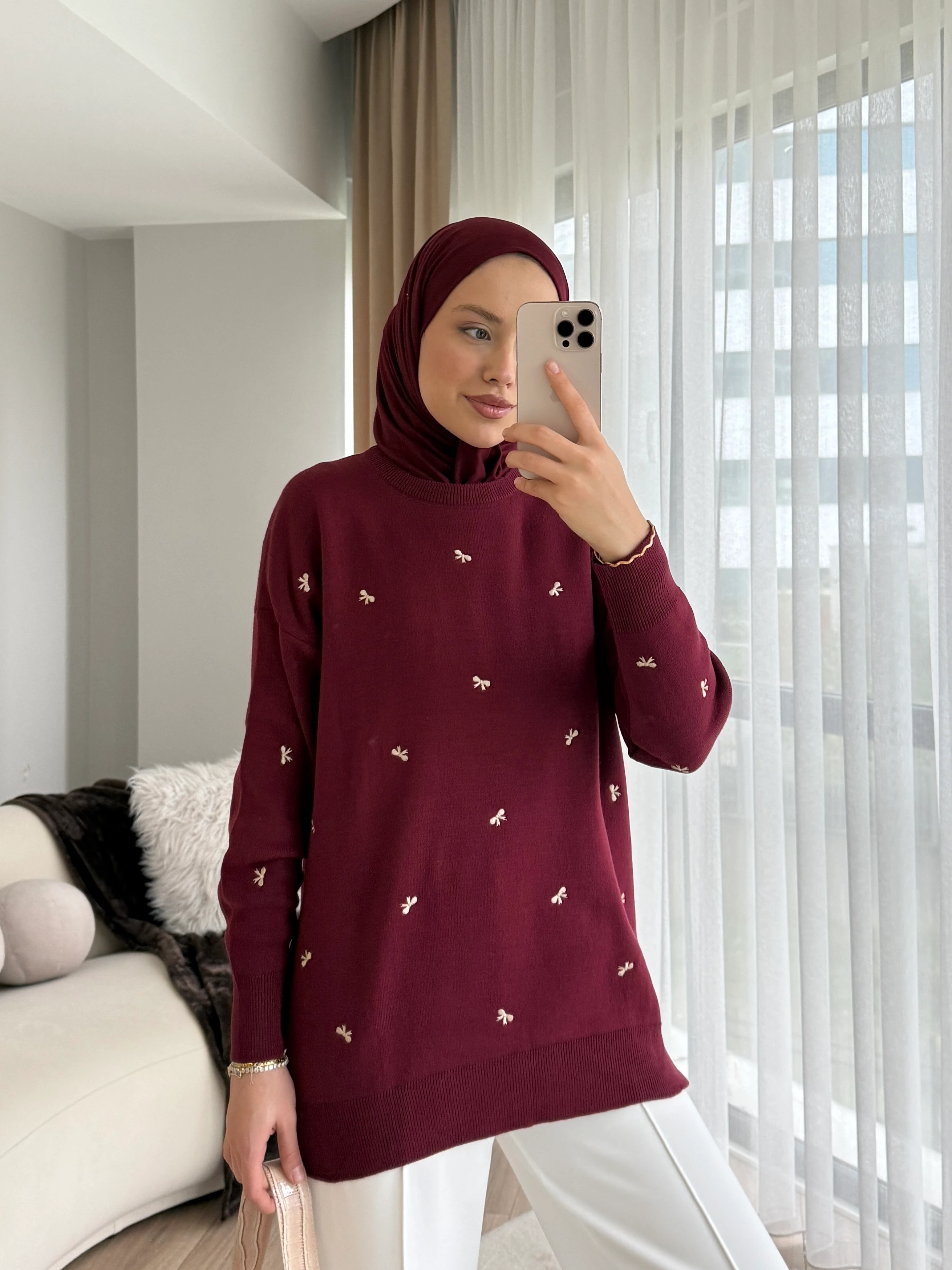 Eylem Tunik Bordo 
