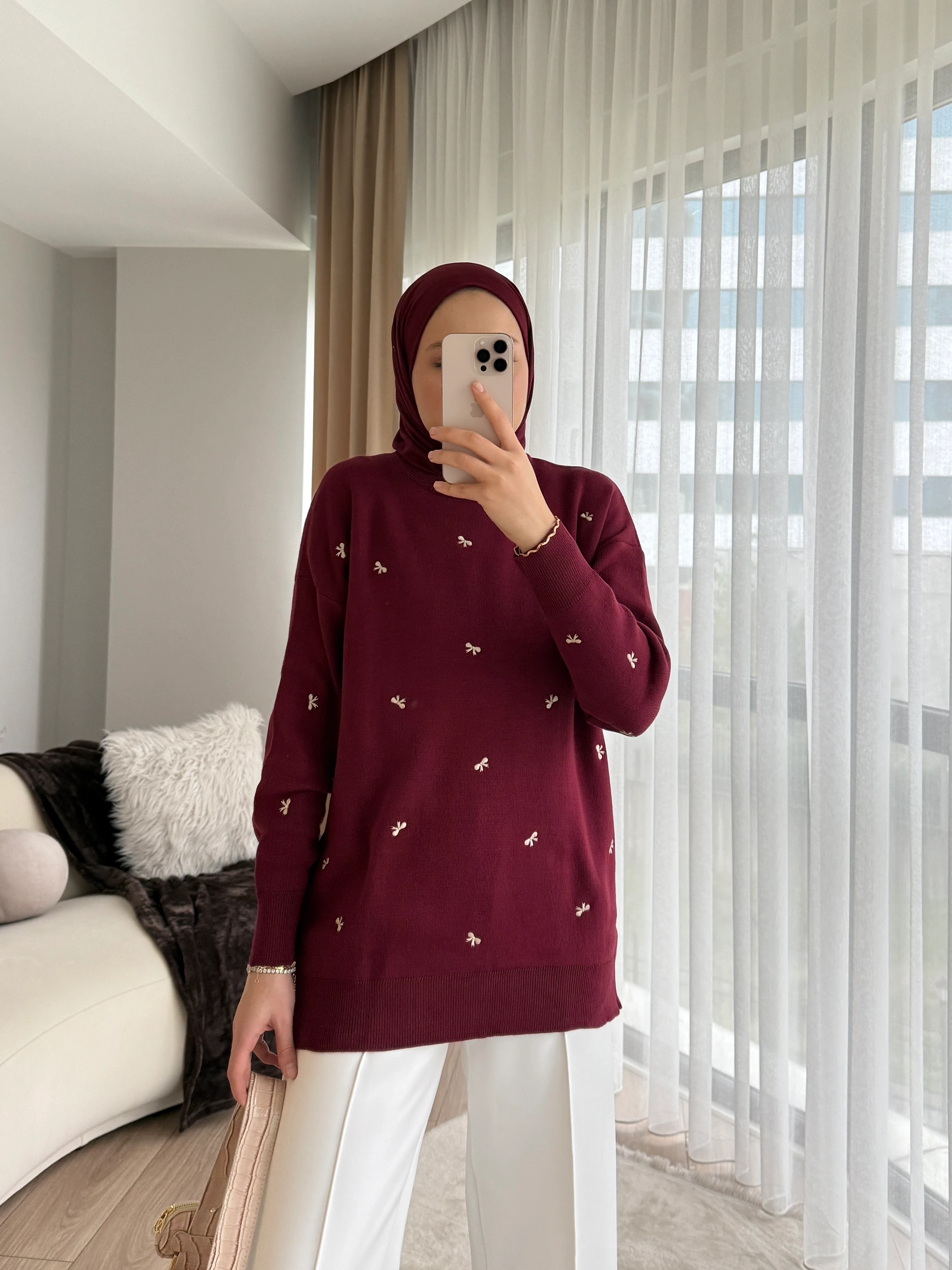 Eylem Tunik Bordo 