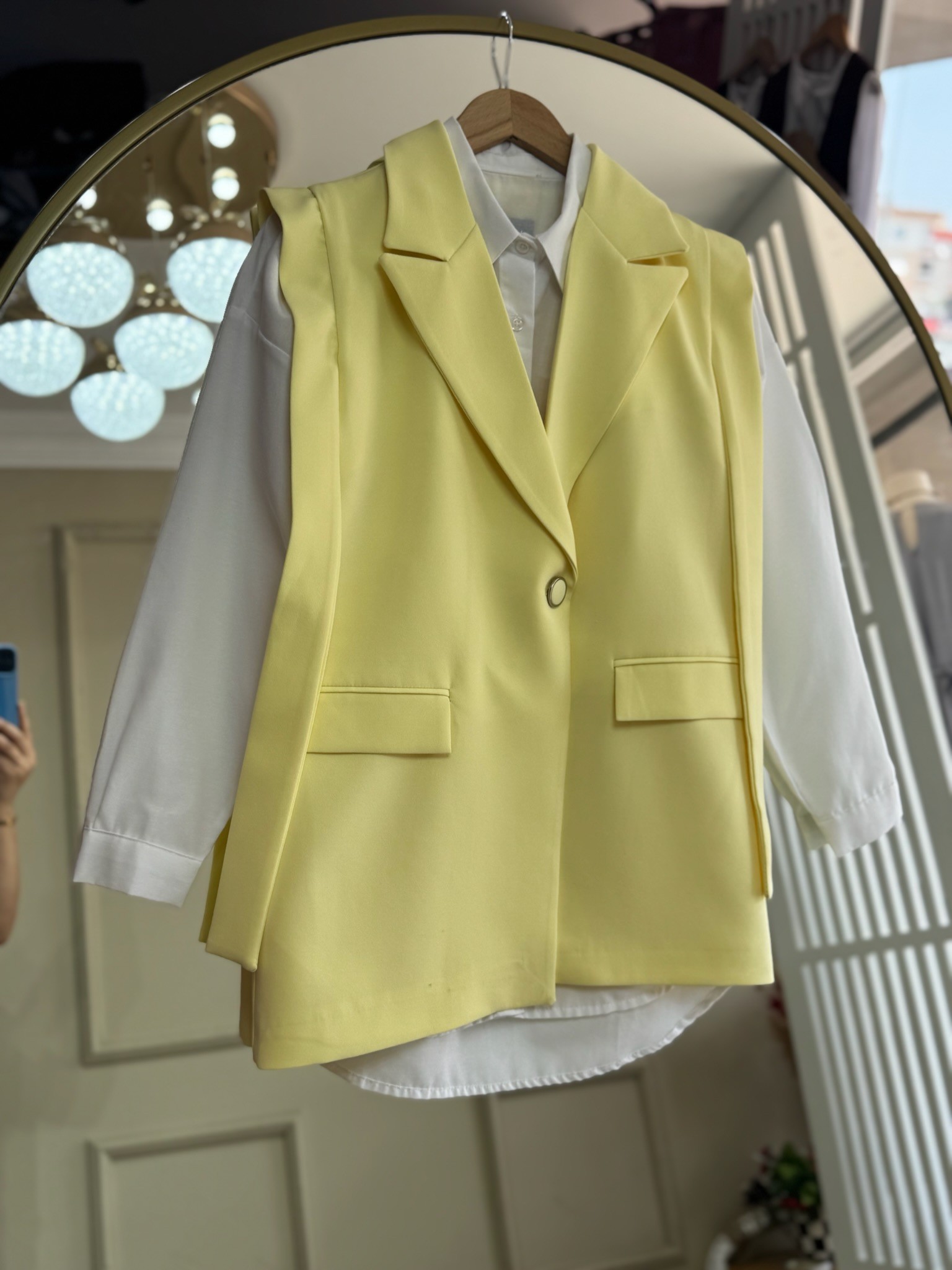 Sarı Blazer Yelek