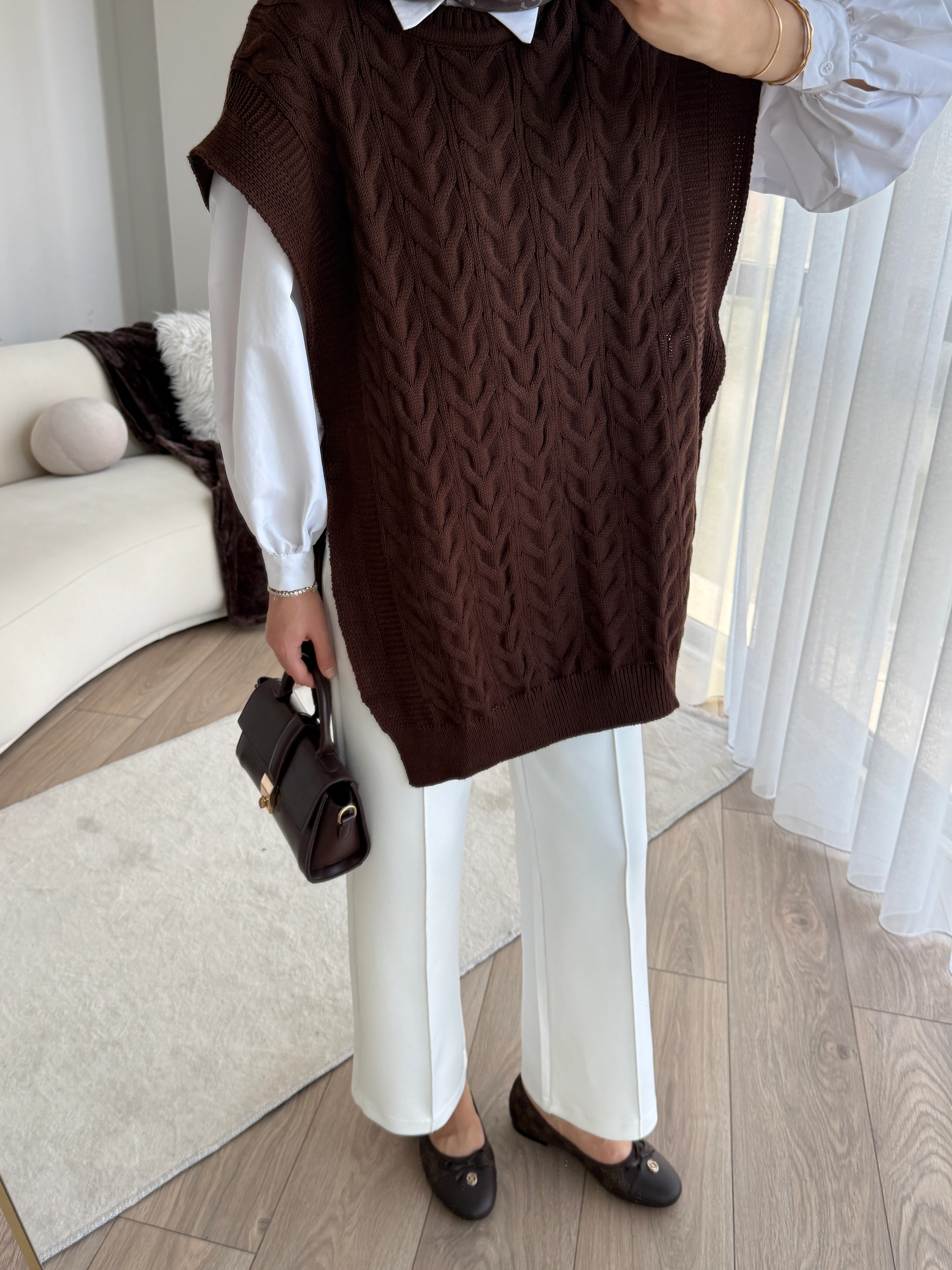 Özge Süveter Kahve 