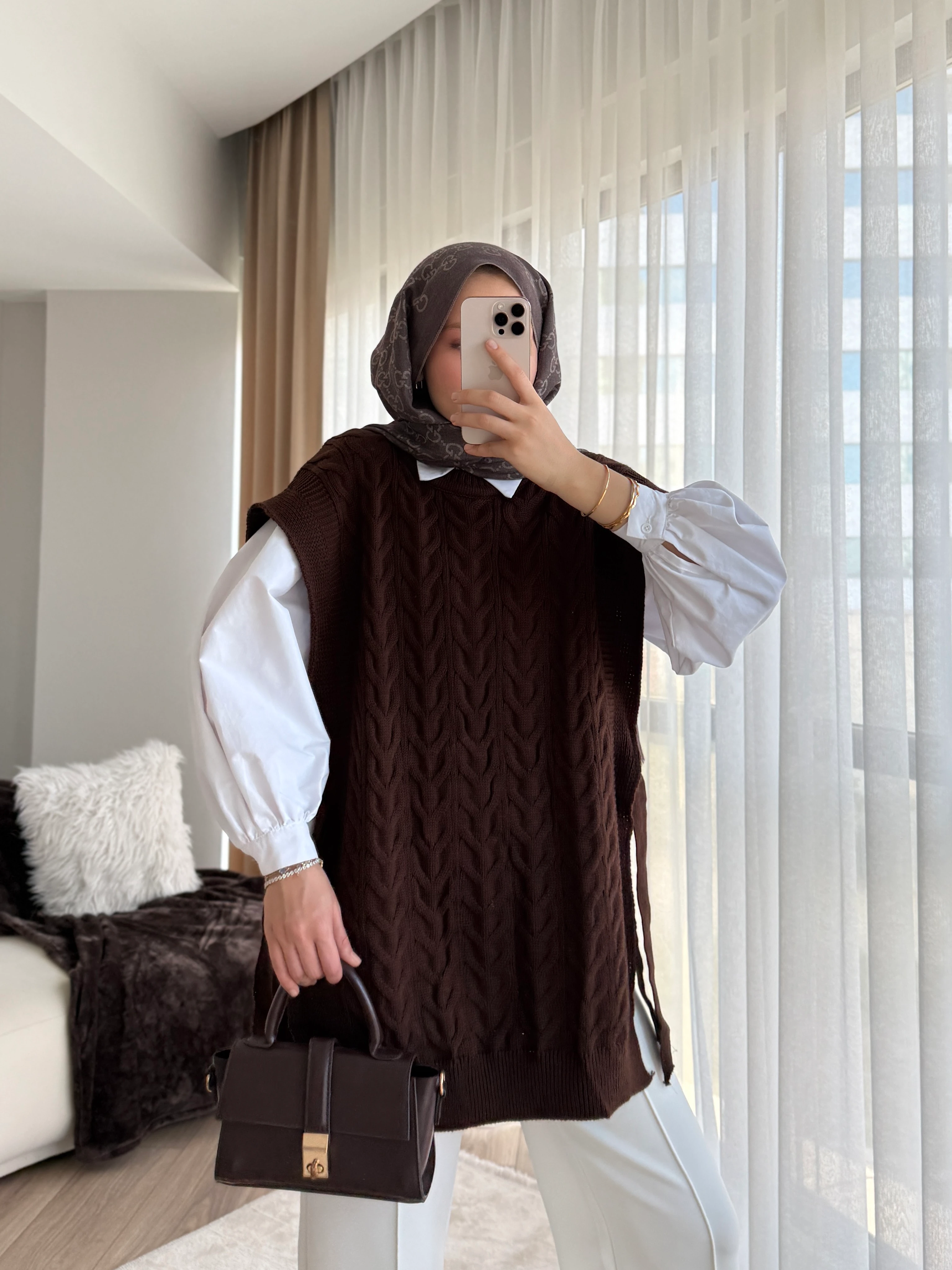 Özge Süveter Kahve 