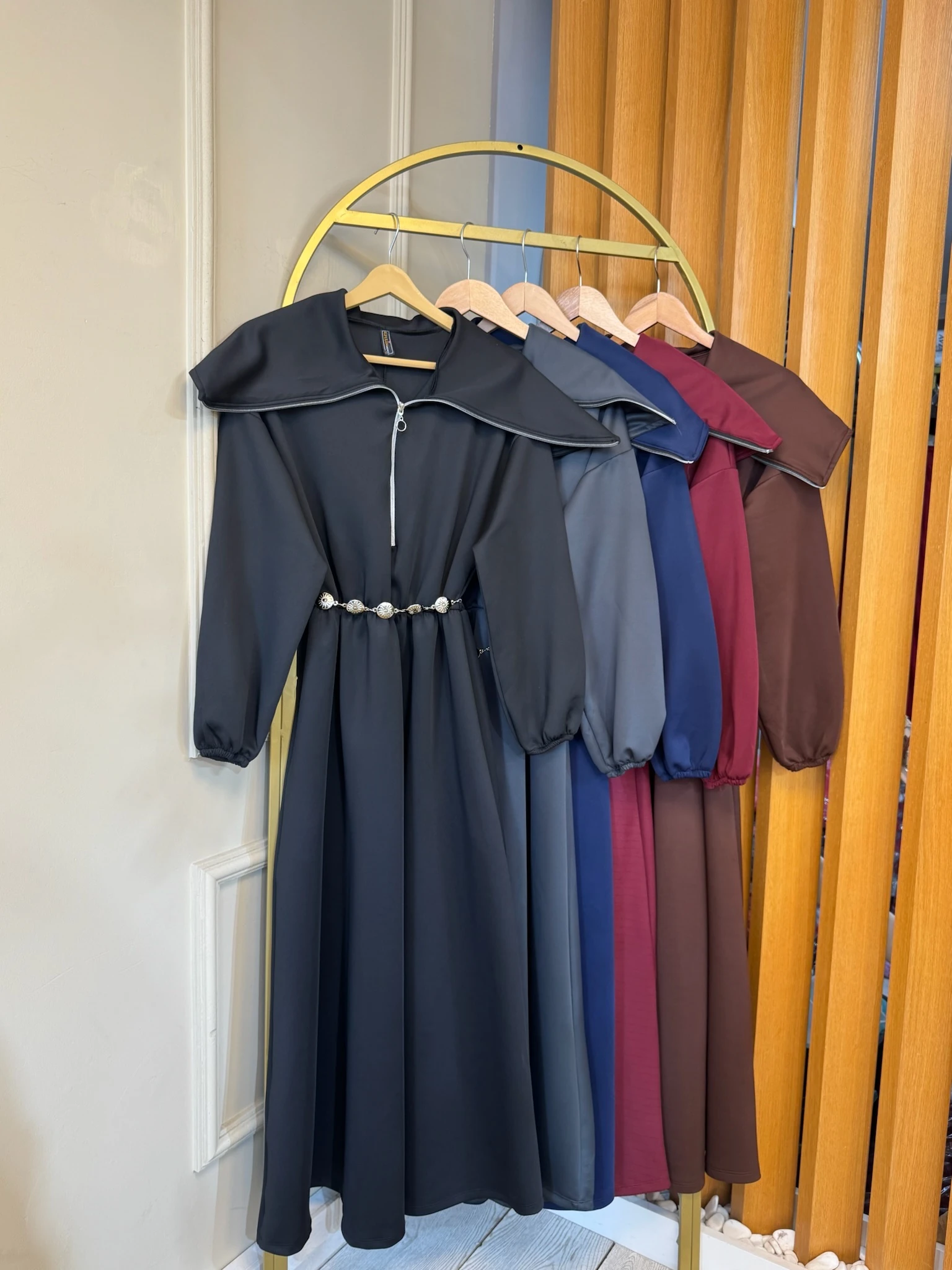 Fermuarlı Elbise Siyah