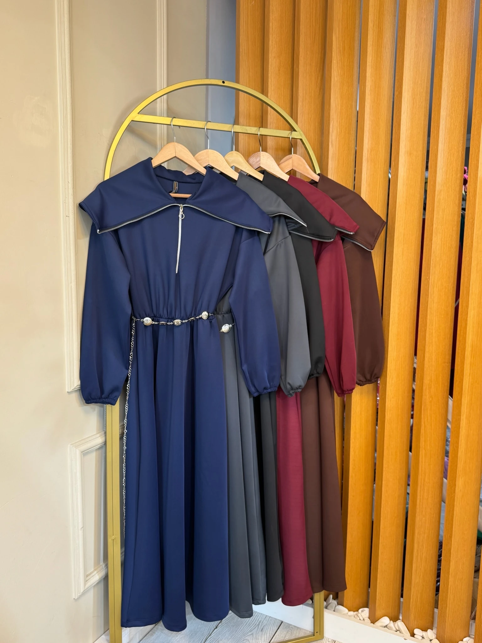 Fermuarlı Elbise Lacivert 