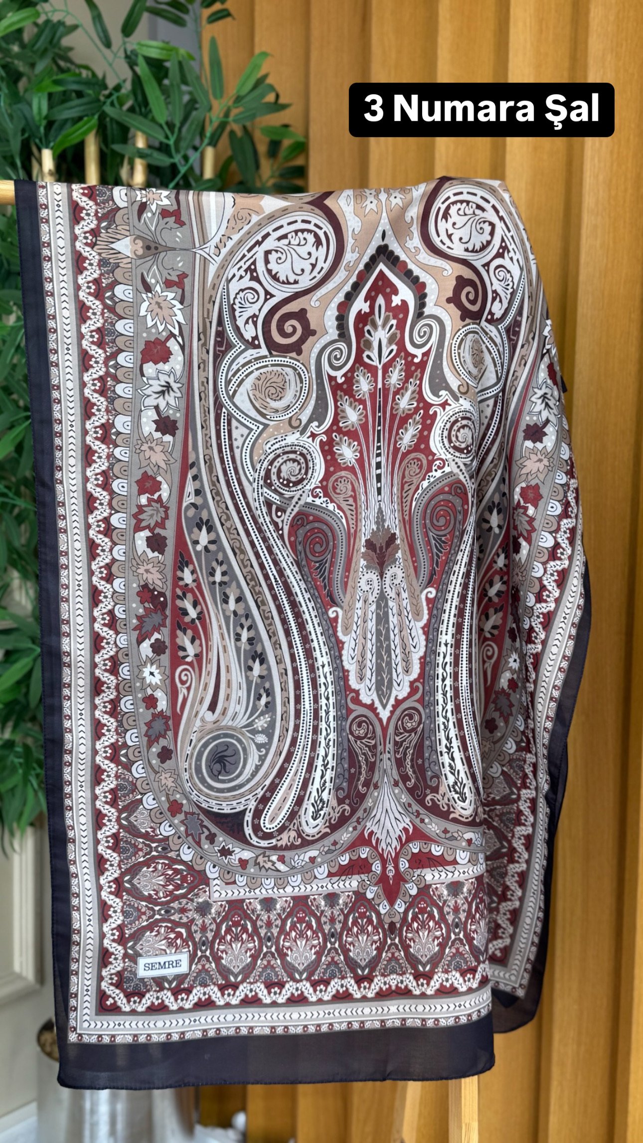 3 Numara Desenli Şal