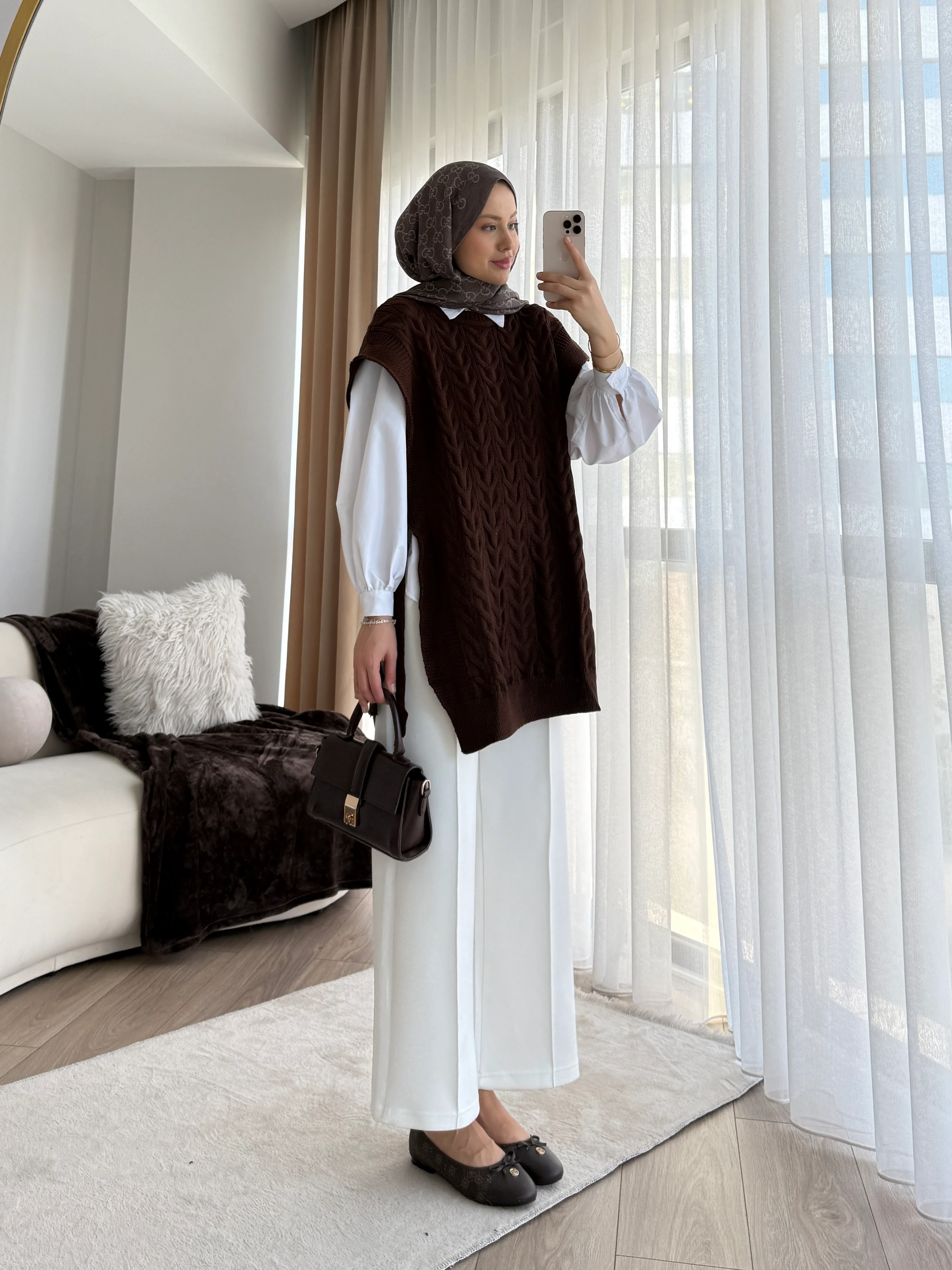 Özge Süveter Kahve 