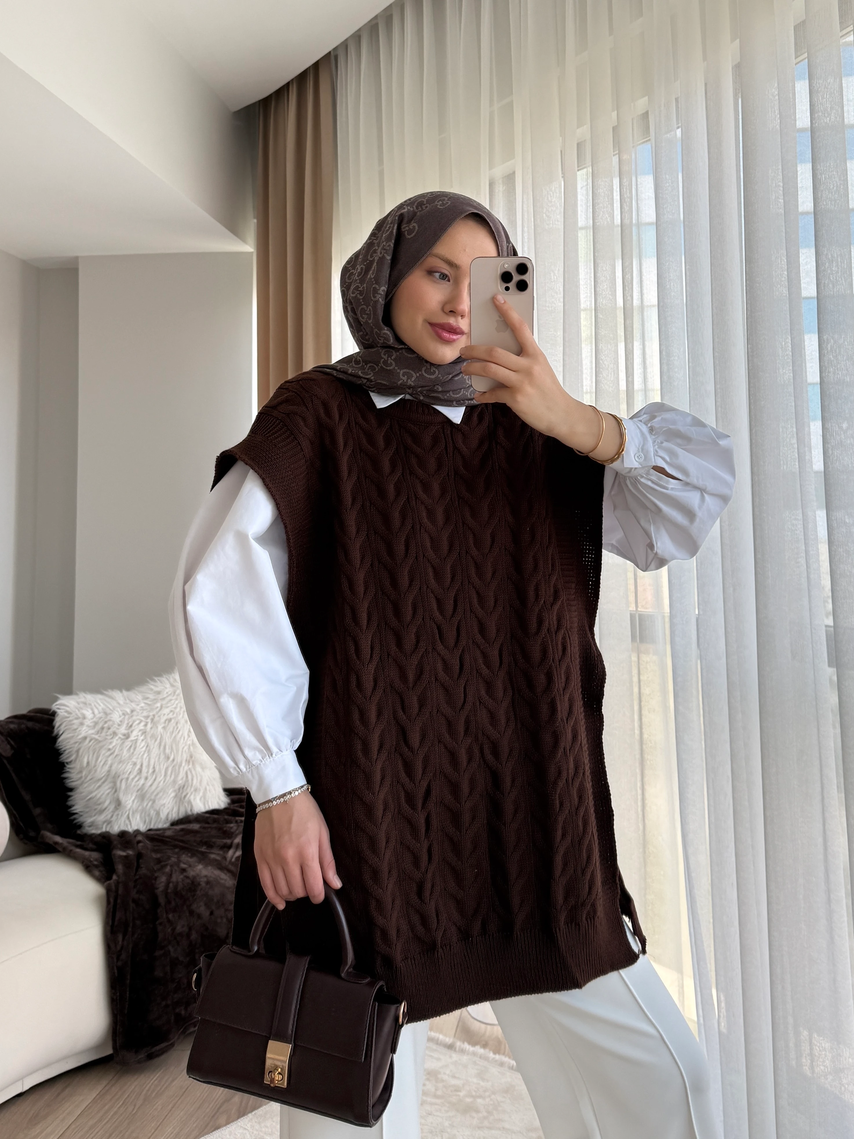 Özge Süveter Kahve 