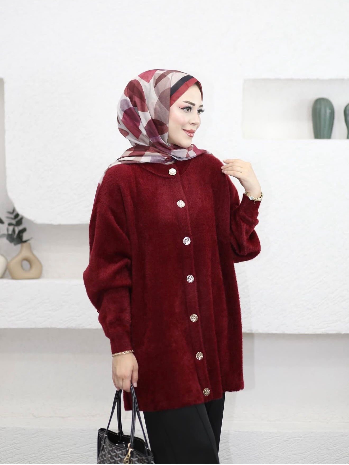 Aslı Hırka Bordo 