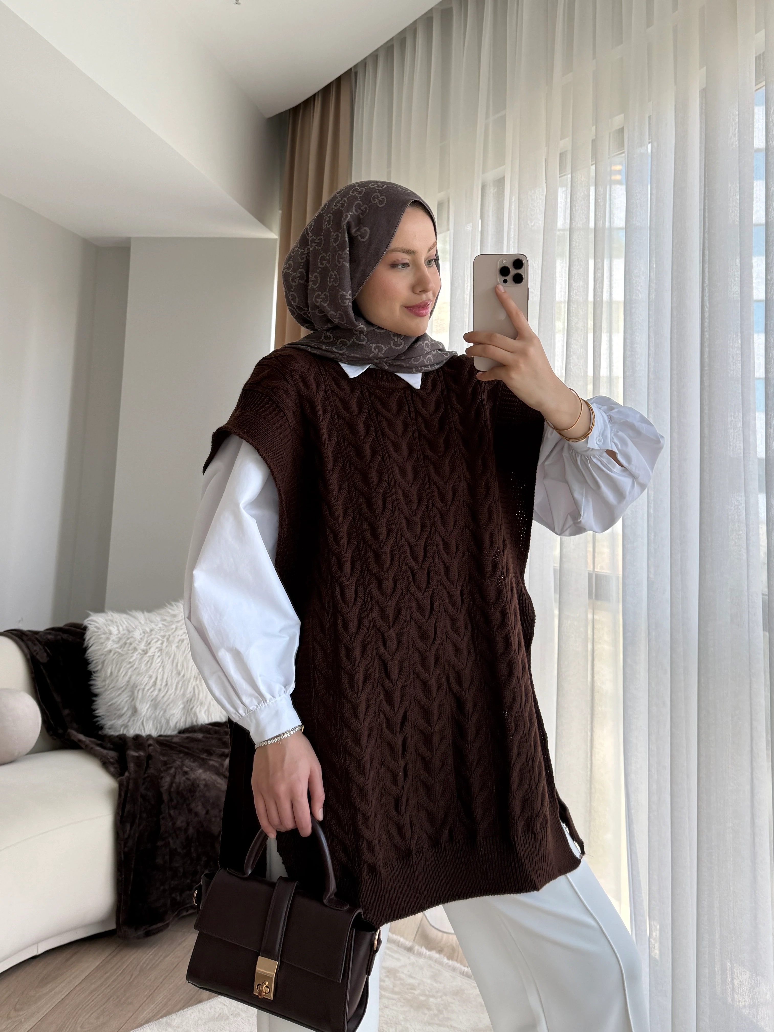 Özge Süveter Kahve 