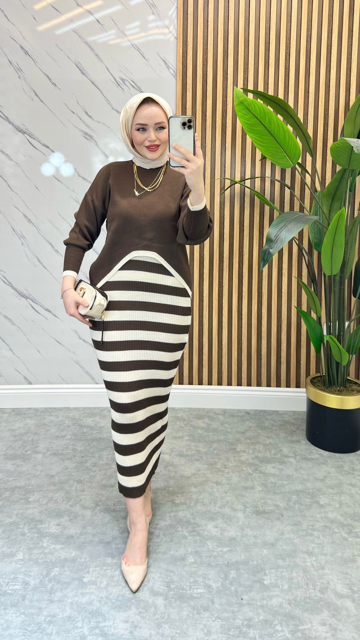 SAHRA ELBİSE KAHVE
