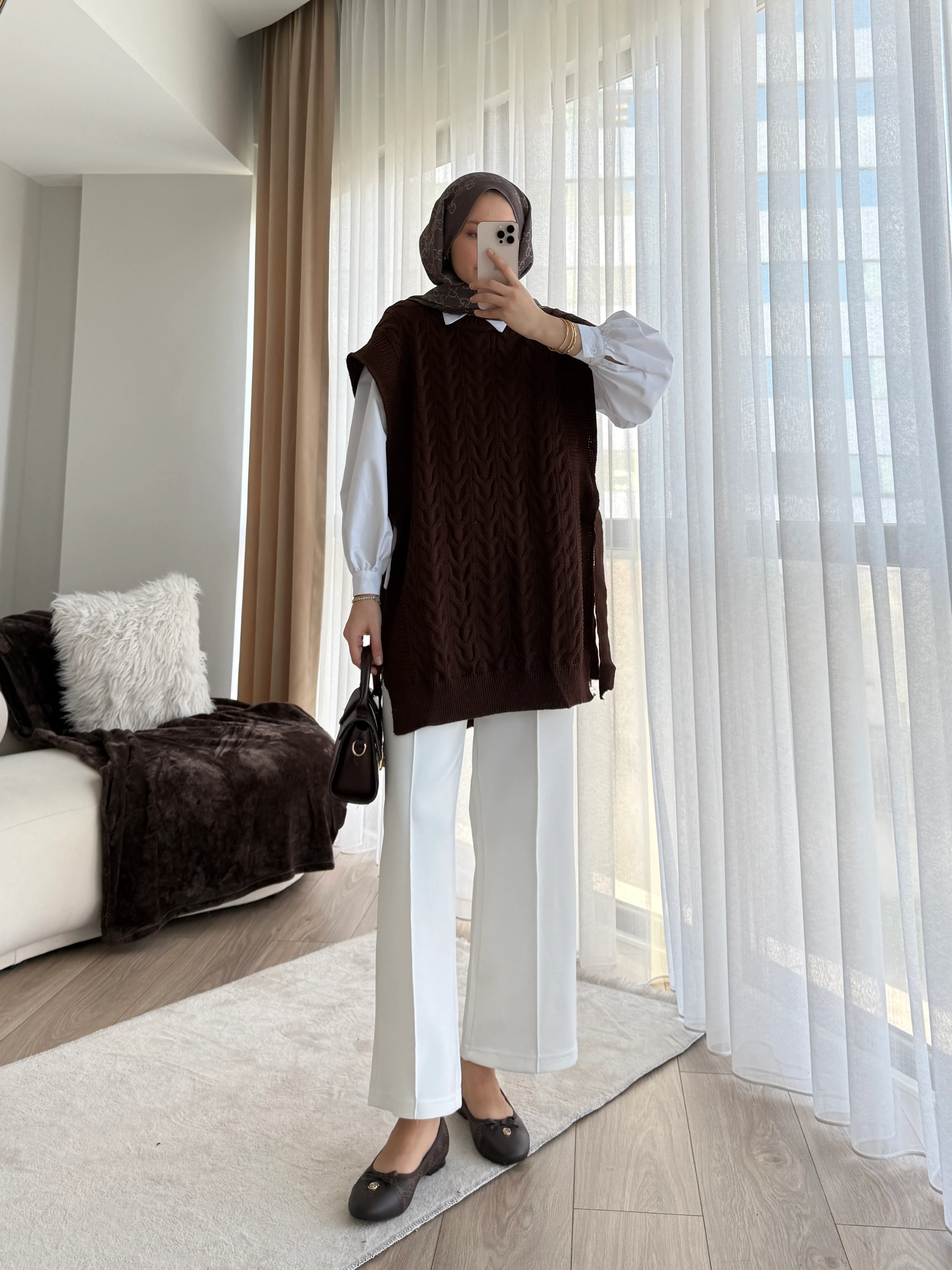 Özge Süveter Kahve 