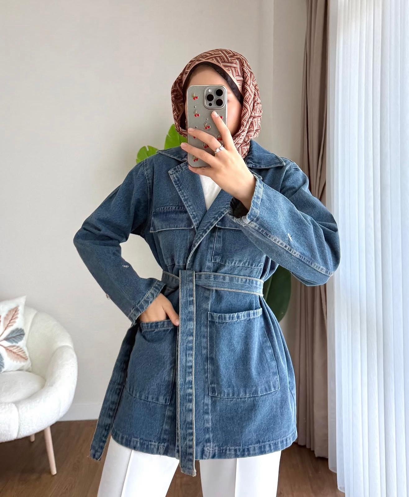 Kürk Kot Ceket Mavi