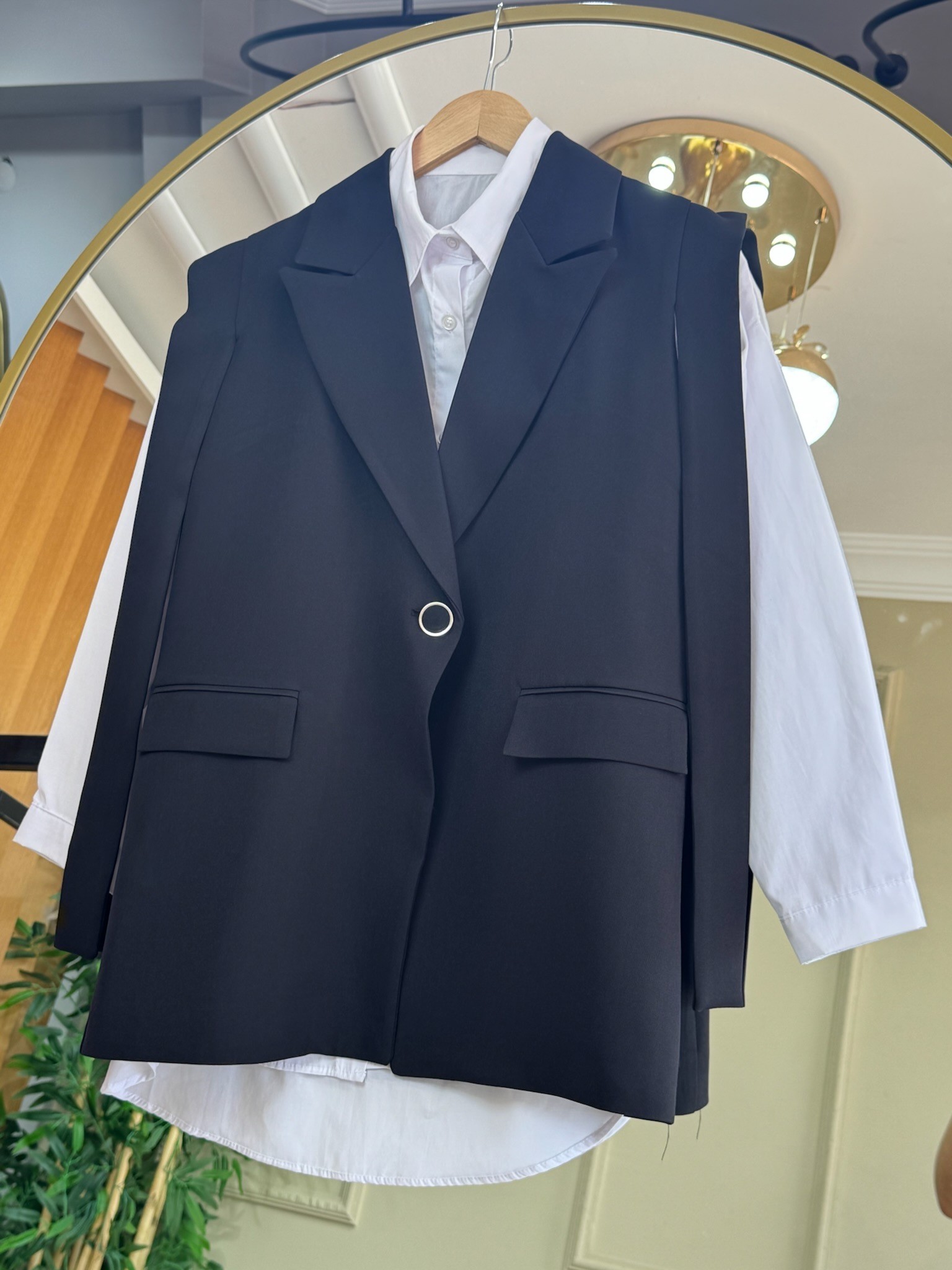 Siyah Blazer Yelek
