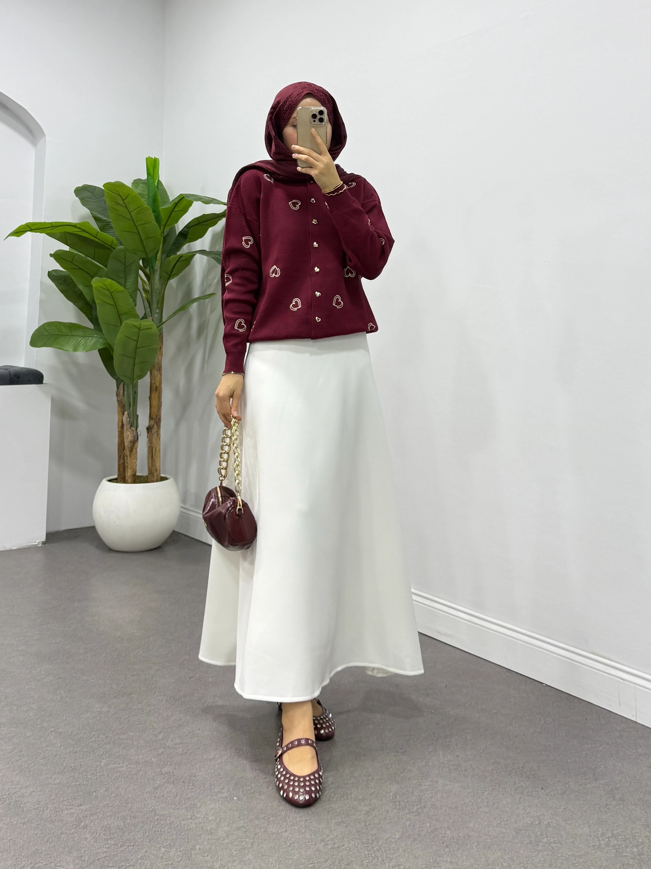 Şevval Hırka Bordo 