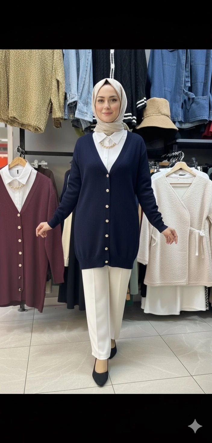 Binnur Hırka Lacivert 