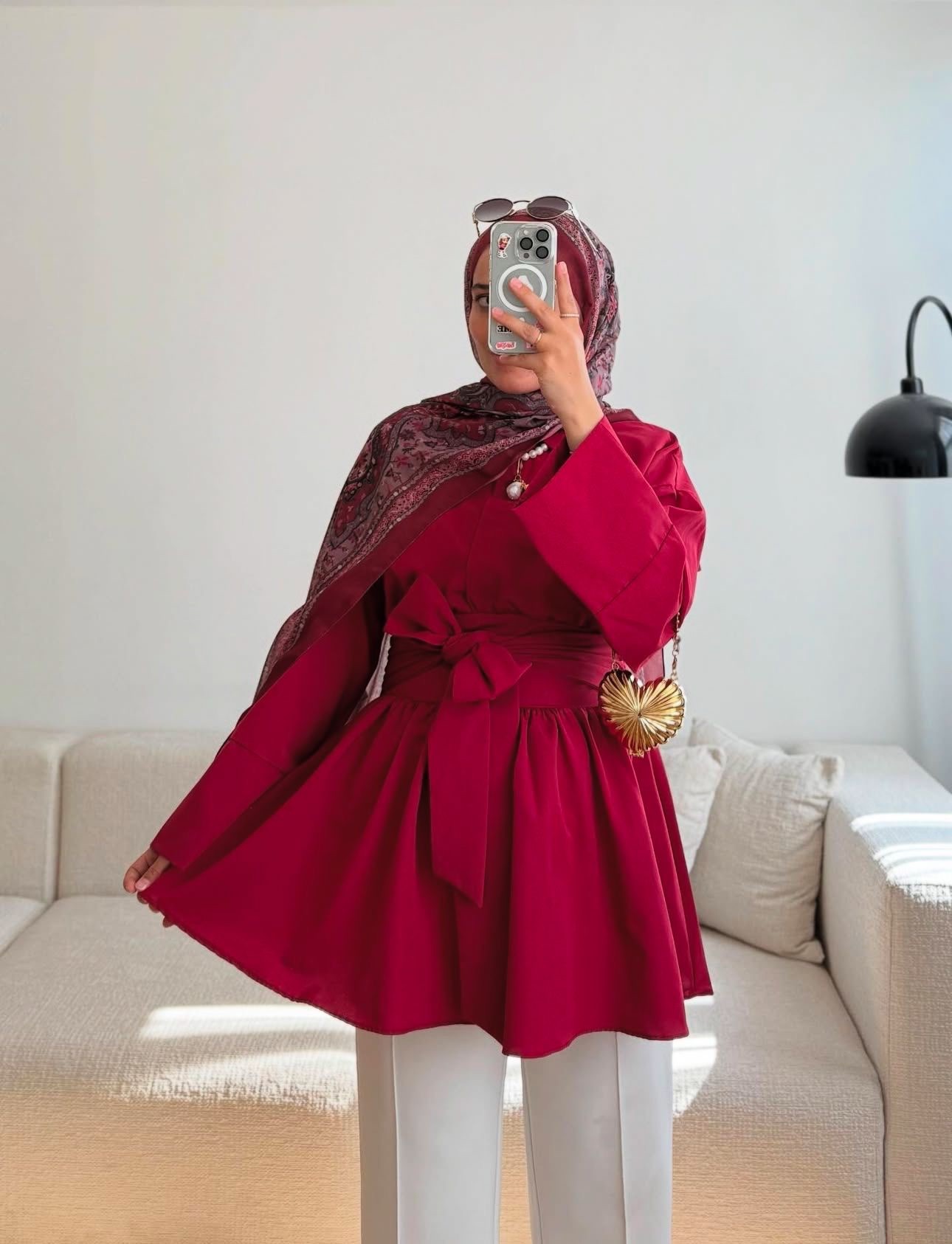 Nur Gömlek Bordo 