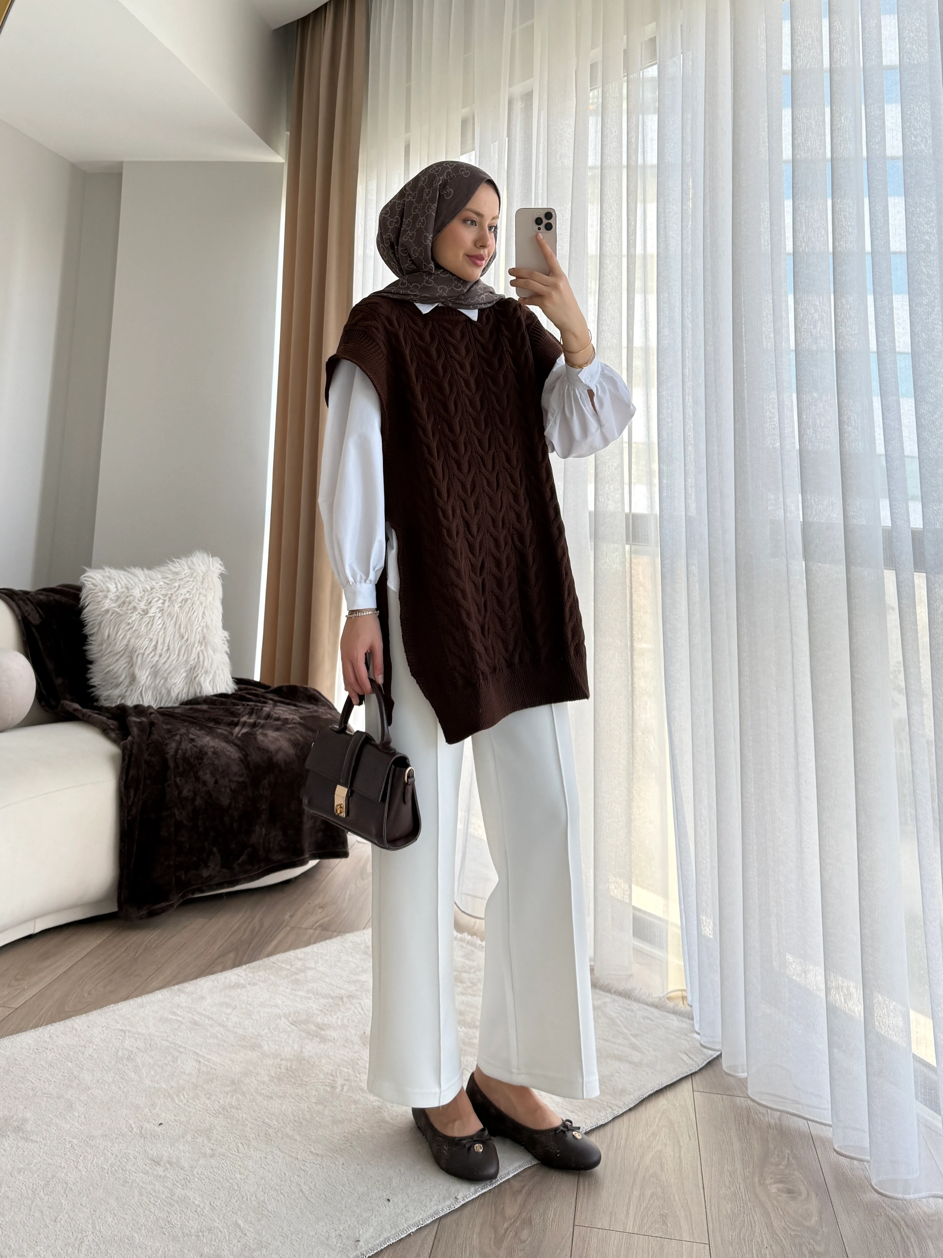 Özge Süveter Kahve 