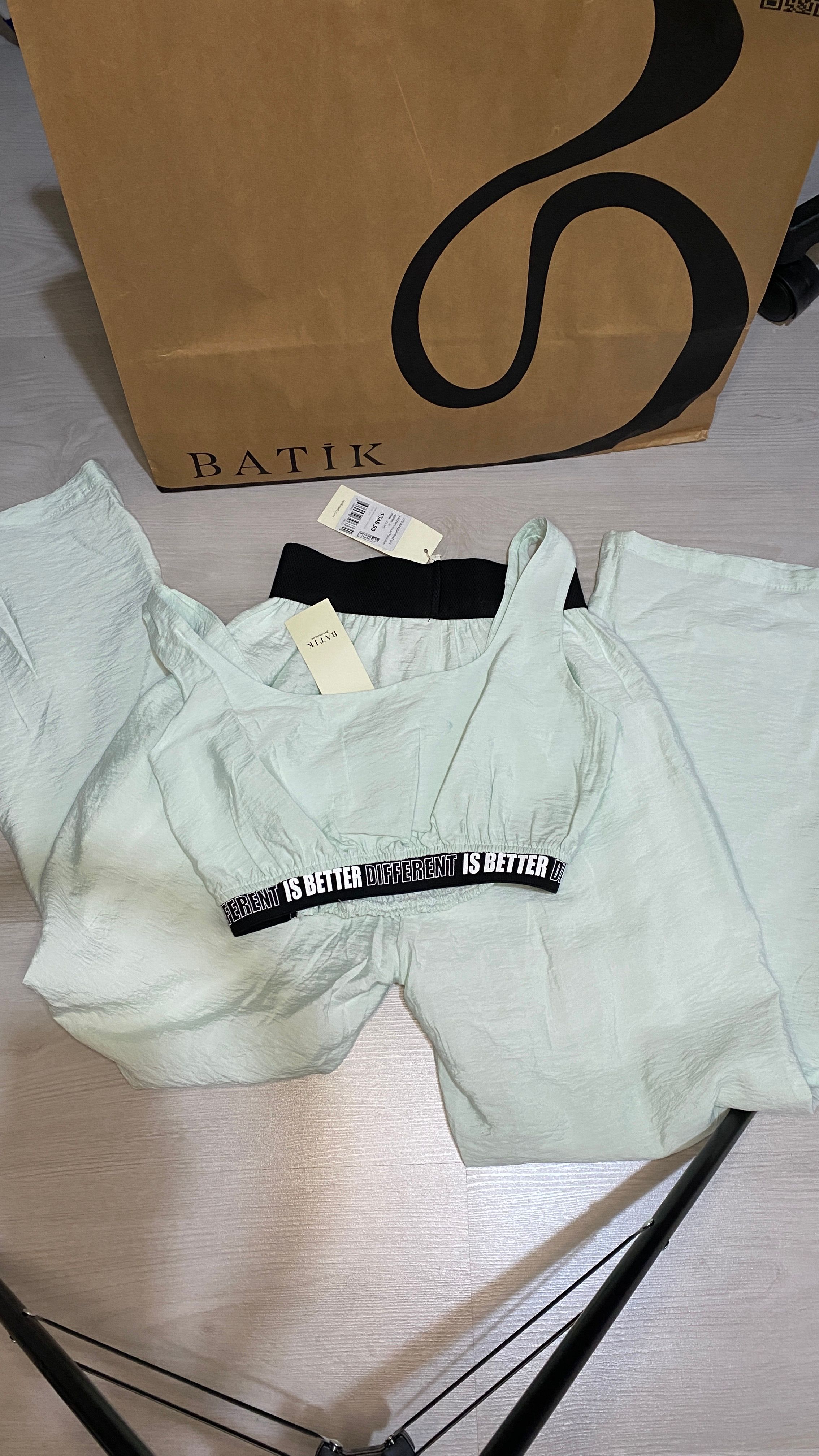 Batik Bralet pantolon takım mint yeşili
