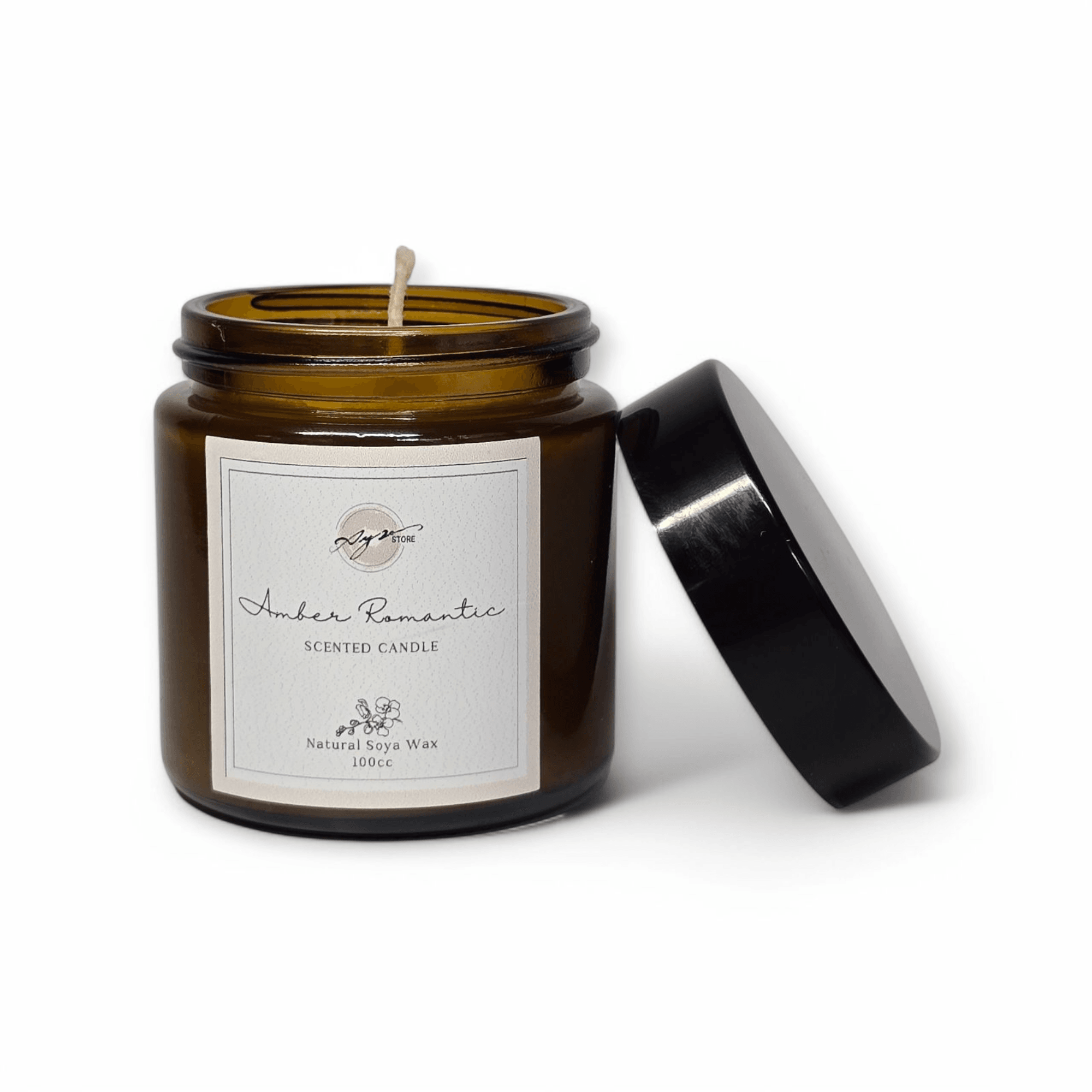 Doğal Soya Wax Amber Esanslı El Yapımı Mum – 100cc