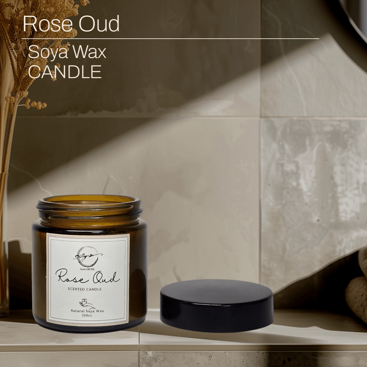 Rose Oud Soya Wax mum-100 cc