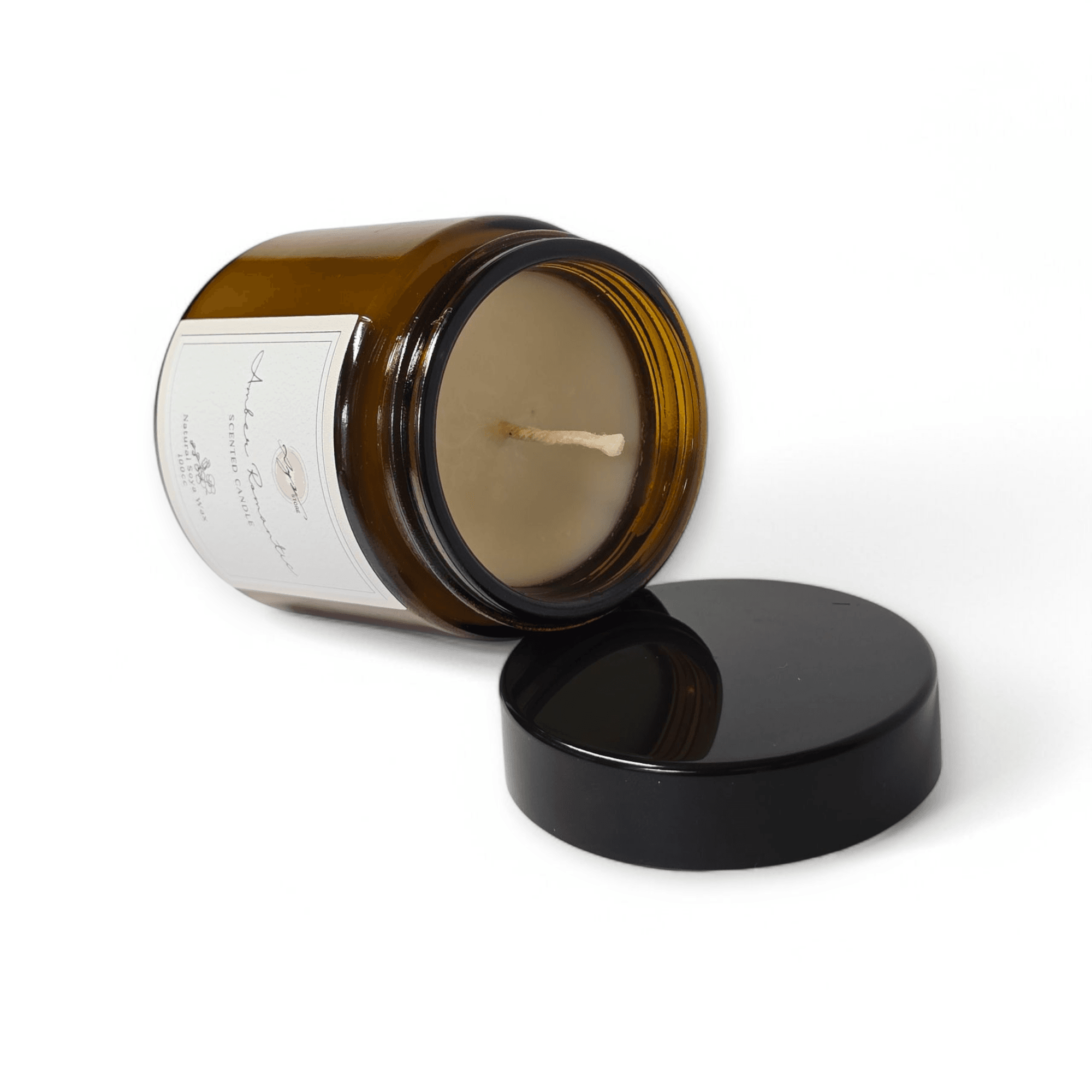 Doğal Soya Wax Amber Esanslı El Yapımı Mum – 100cc