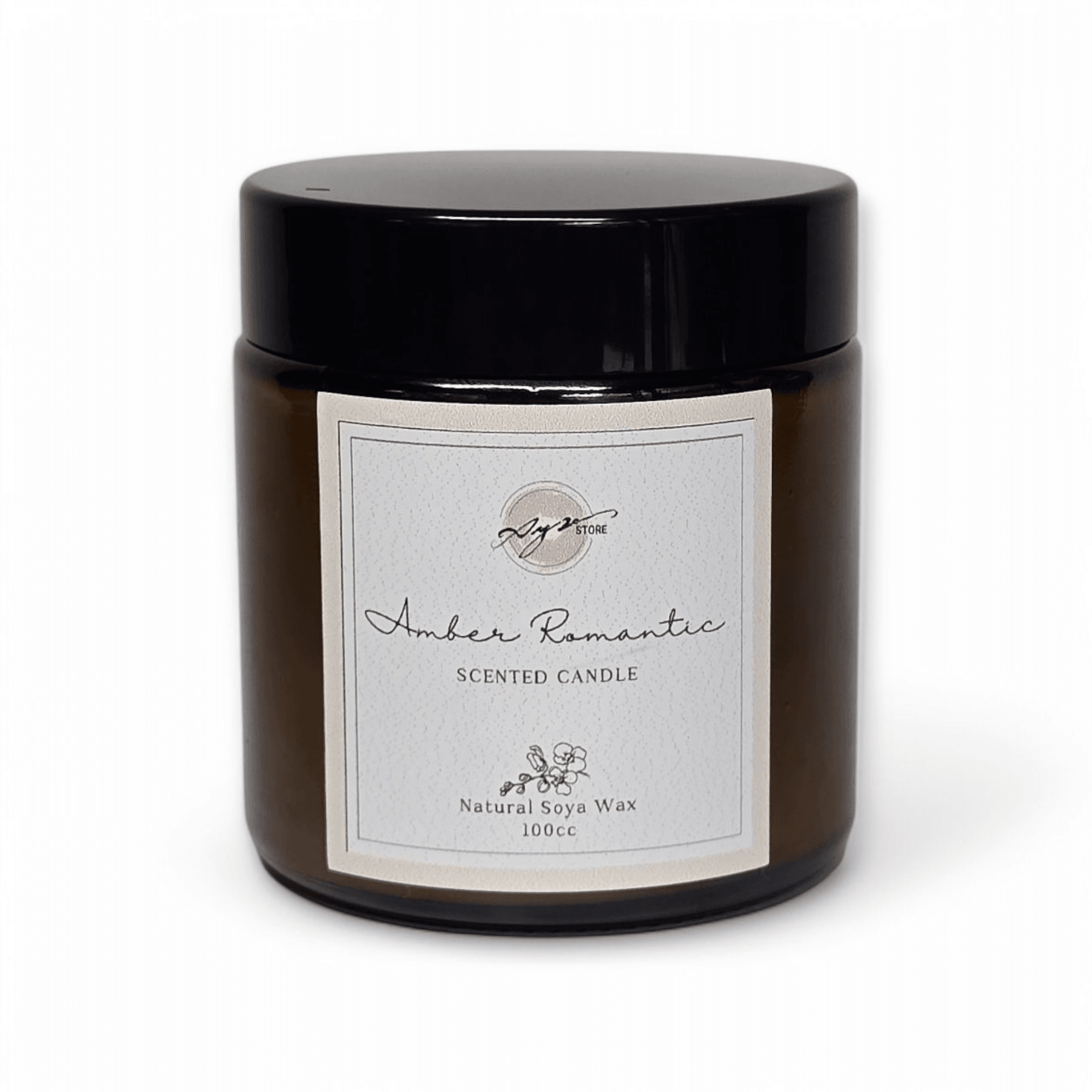 Doğal Soya Wax Amber Esanslı El Yapımı Mum – 100cc