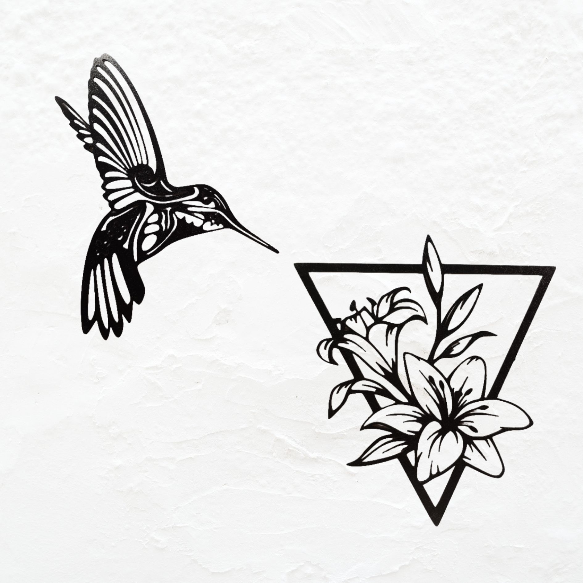 Sinek Kuşu ve Çiçek Duvar Dekoru