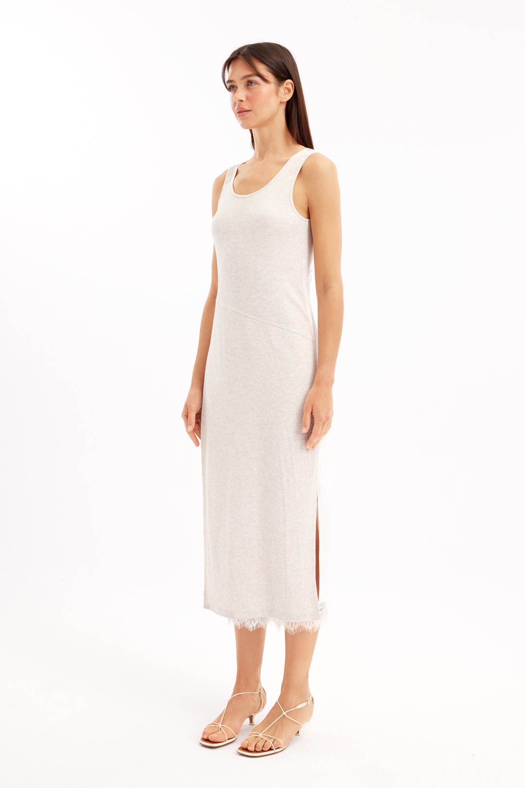 Calla Lily - Midi dress with Open Back and Lace Details